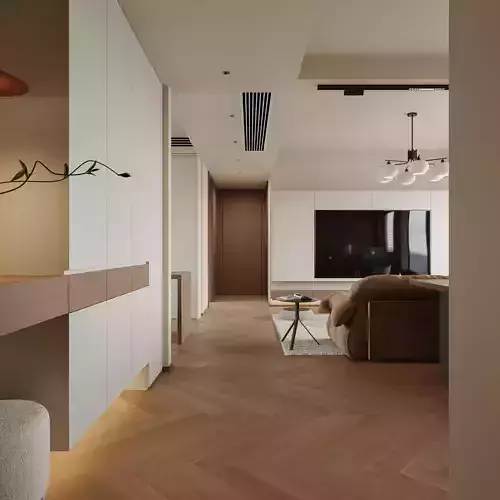 Modern living room dining room interior scenes  3D model 2