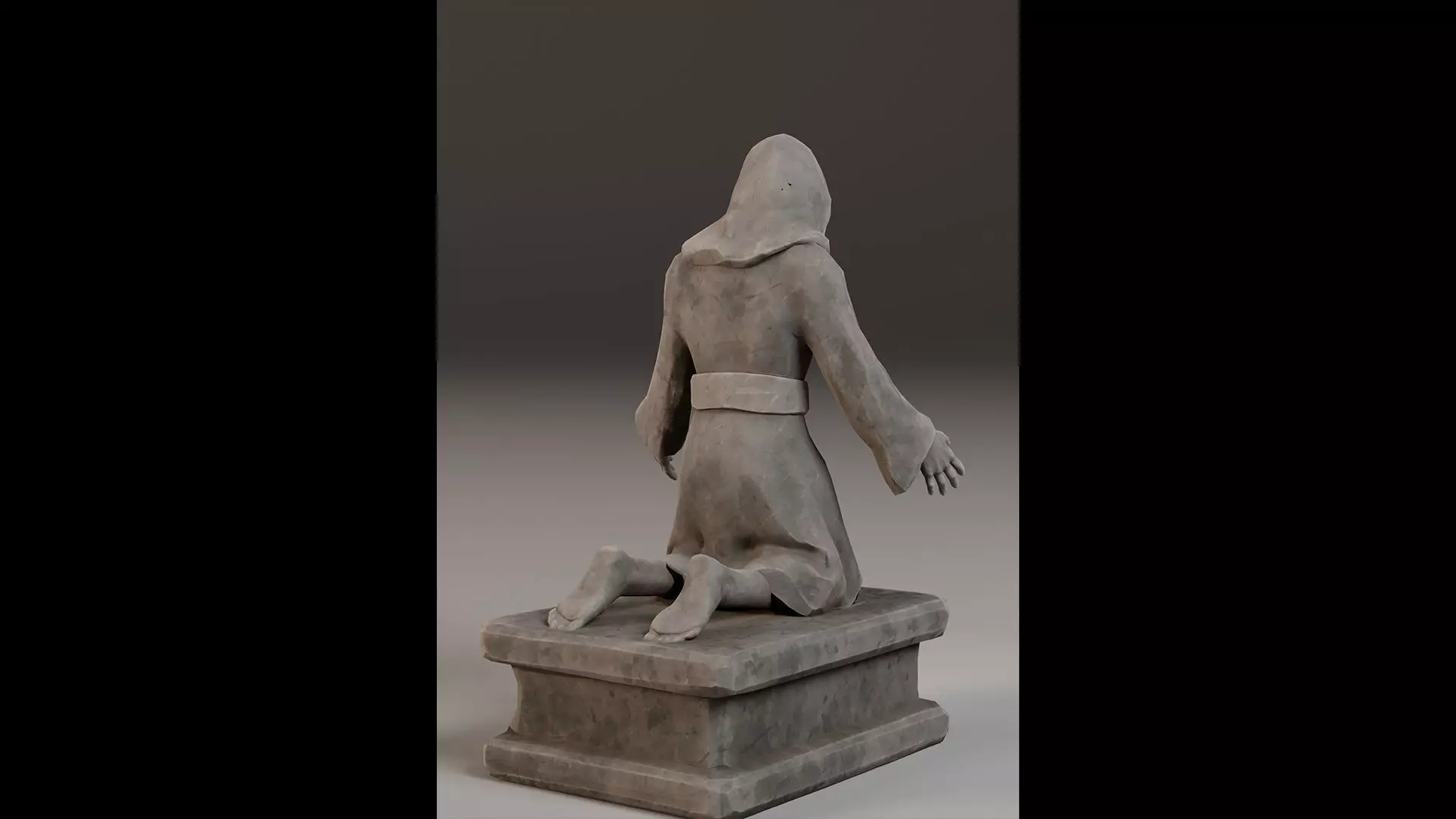 Robed Statue Low-poly 3D model_1