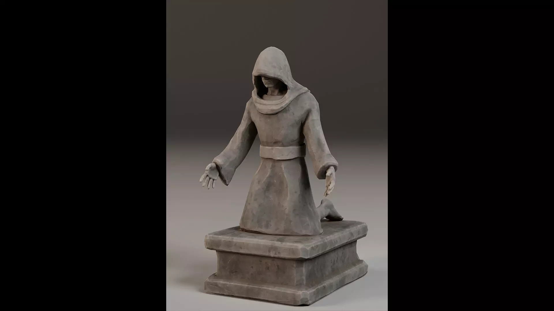 Robed Statue Low-poly 3D model_0