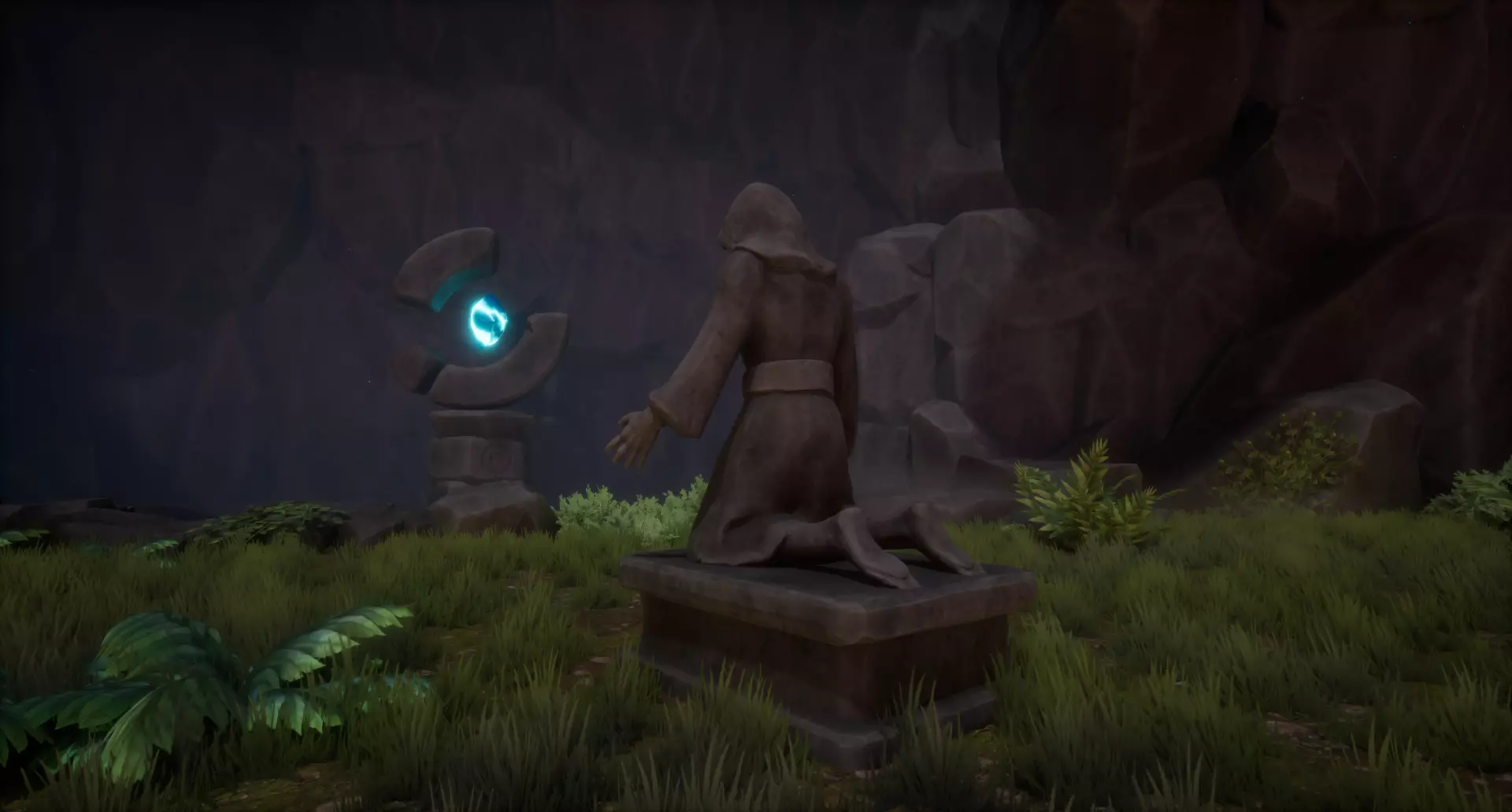 Robed Statue Low-poly 3D model_5