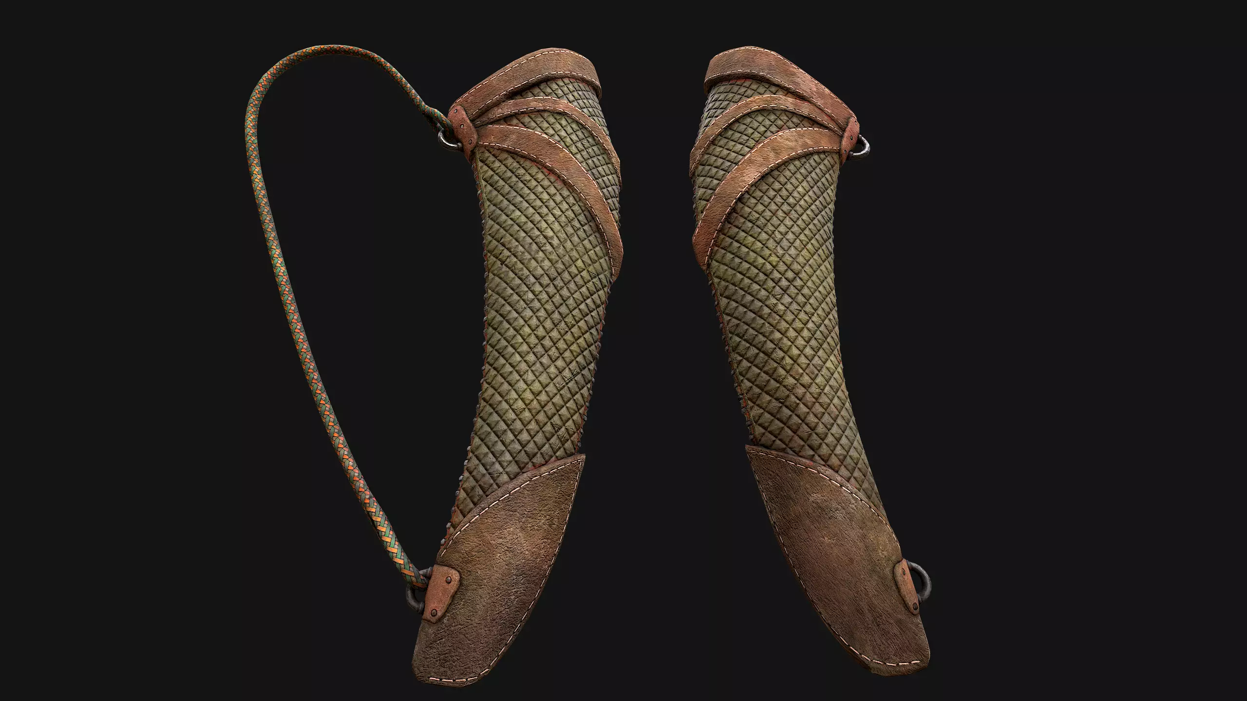 Arrow Quiver Medieval Weapons Bow Crossbow Ammunition  Low-poly 3D model_18