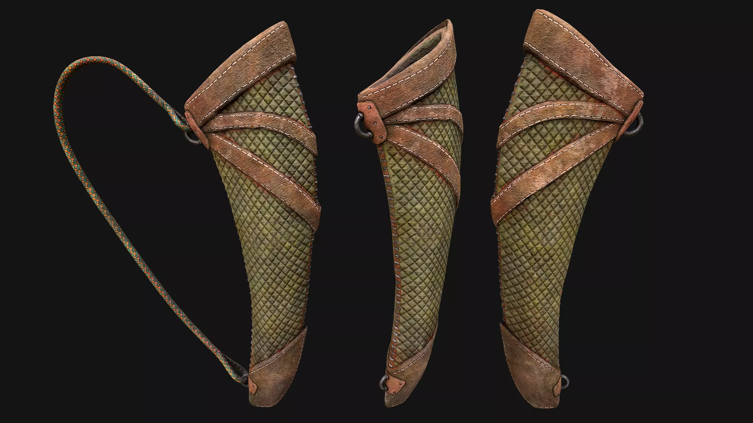 Arrow Quiver Medieval Weapons Bow Crossbow Ammunition  Low-poly 3D model_5