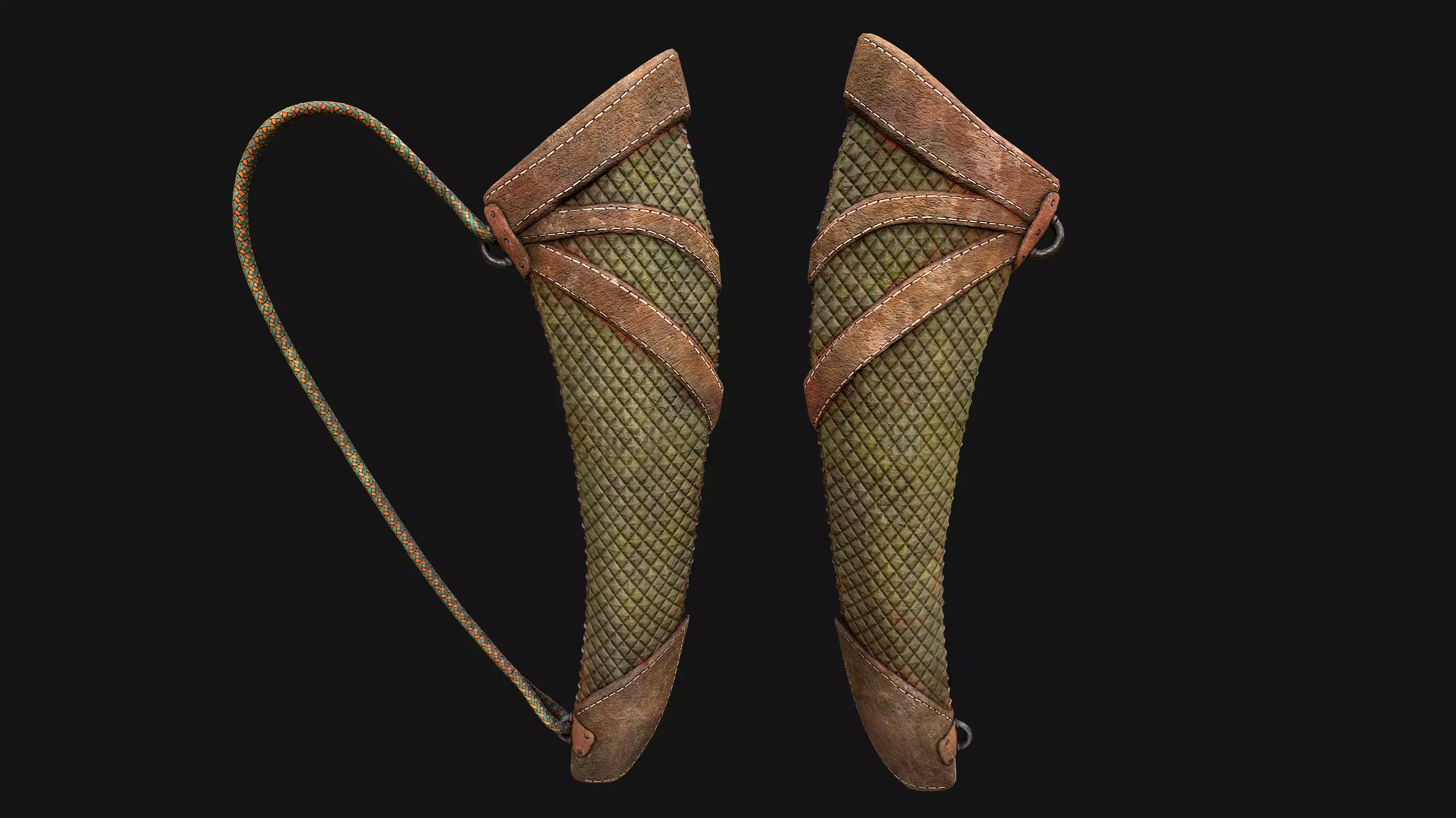Arrow Quiver Medieval Weapons Bow Crossbow Ammunition  Low-poly 3D model_16