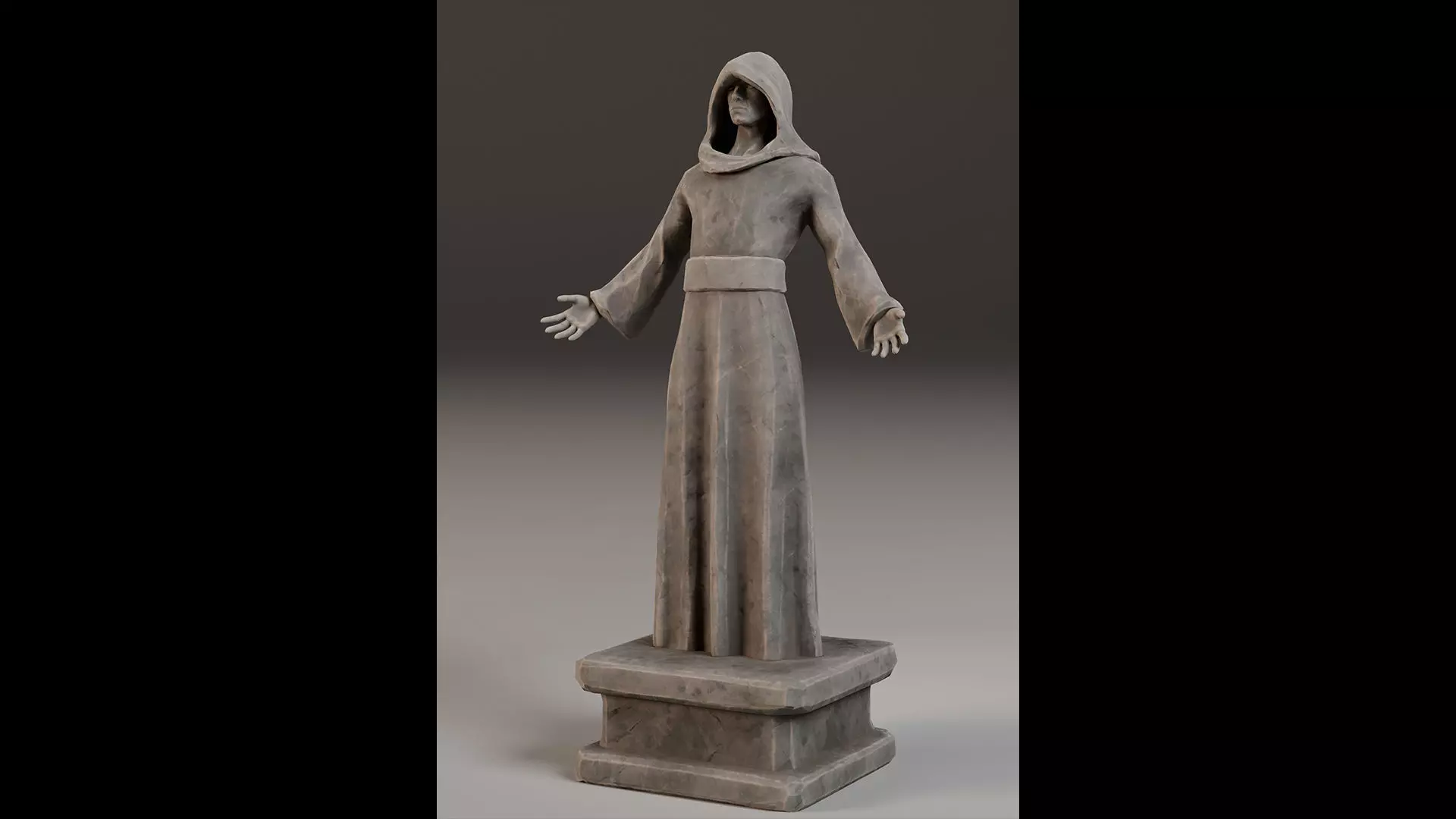 Robed Statue Low-poly 3D model_0