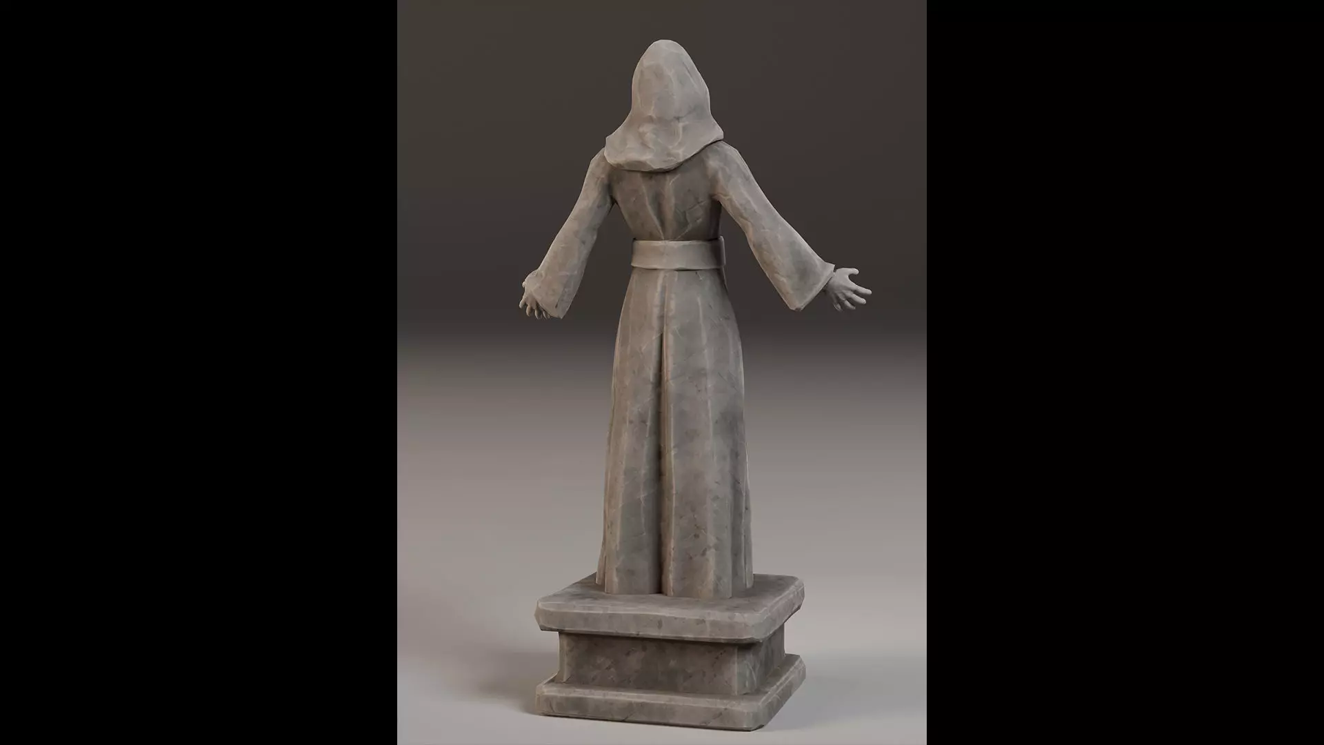 Robed Statue Low-poly 3D model_1