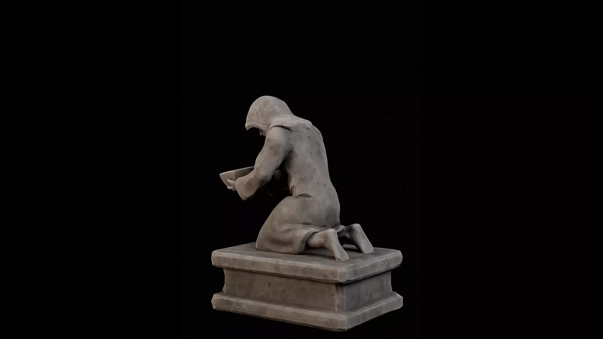 Robed Statue Low-poly 3D model_3