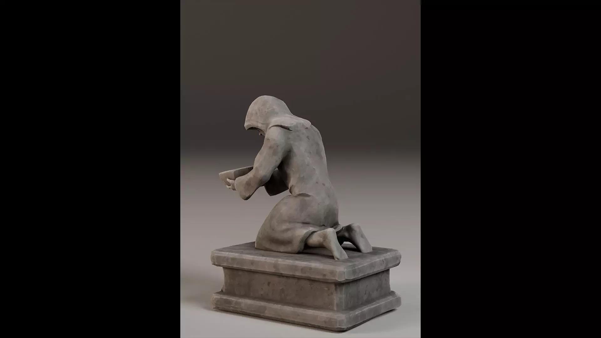 Robed Statue Low-poly 3D model_1