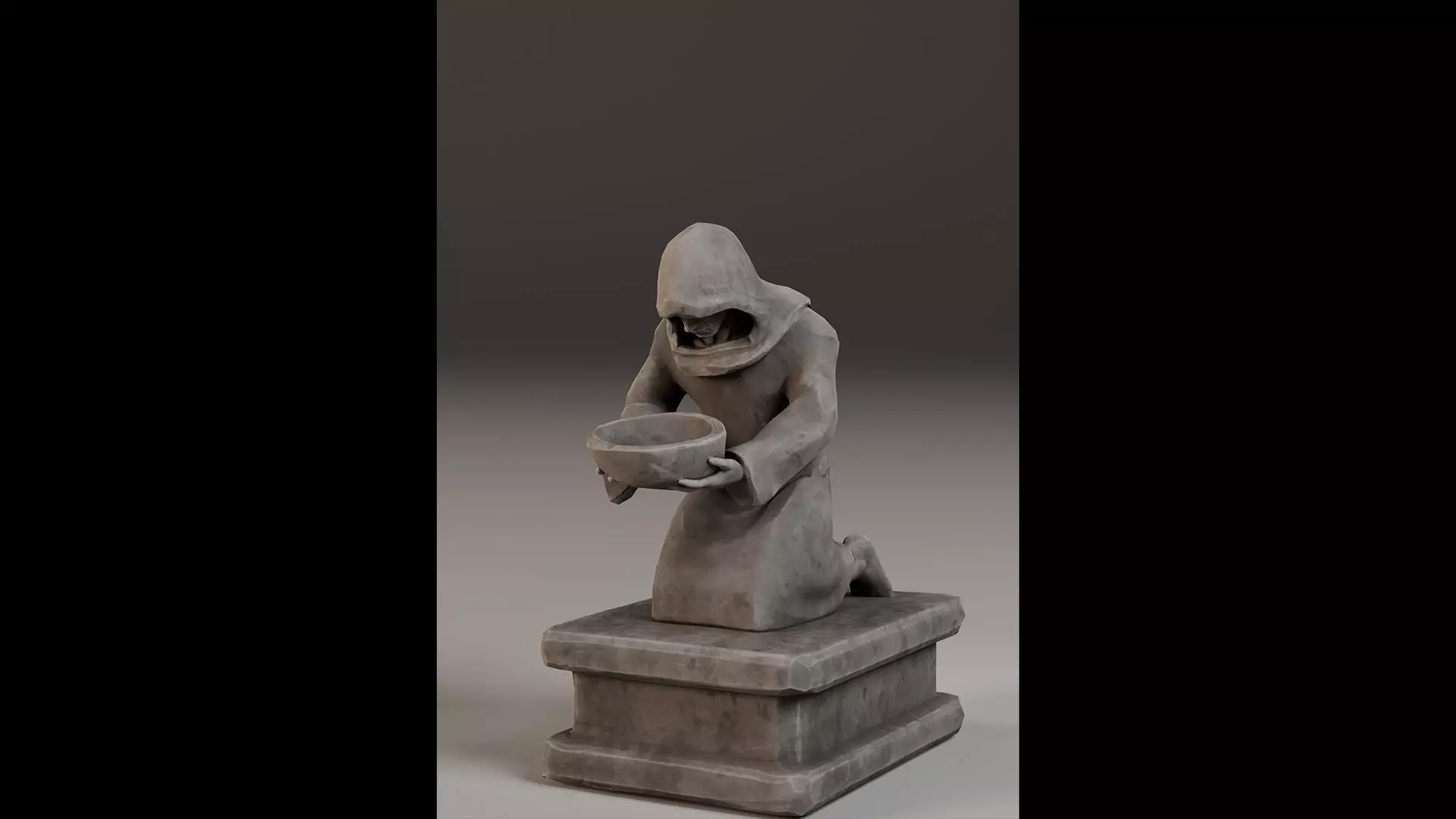 Robed Statue Low-poly 3D model_0