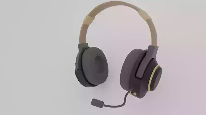 Low Poly 3D Headphones