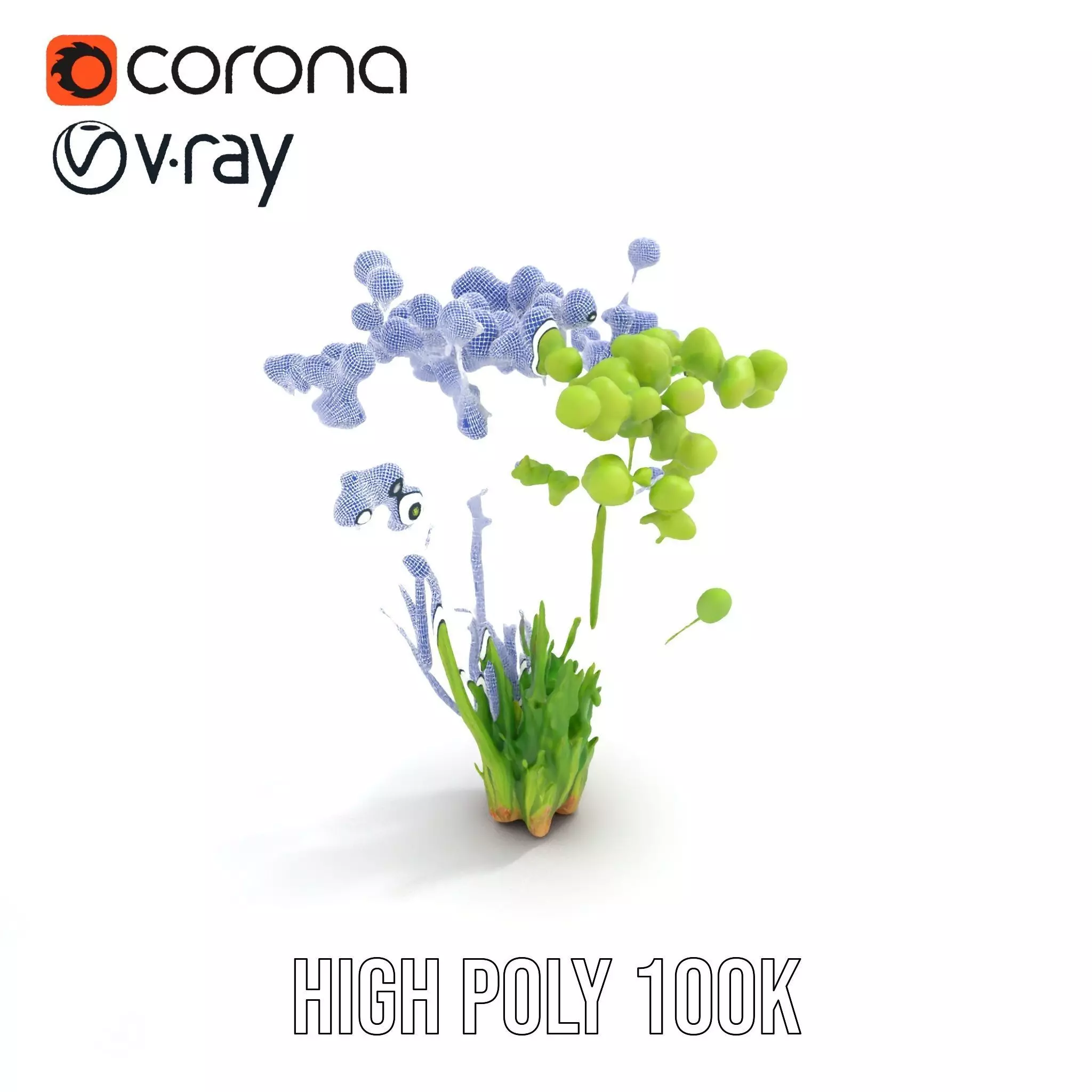 Green Seed Pods model pack Low-poly 3D model_28