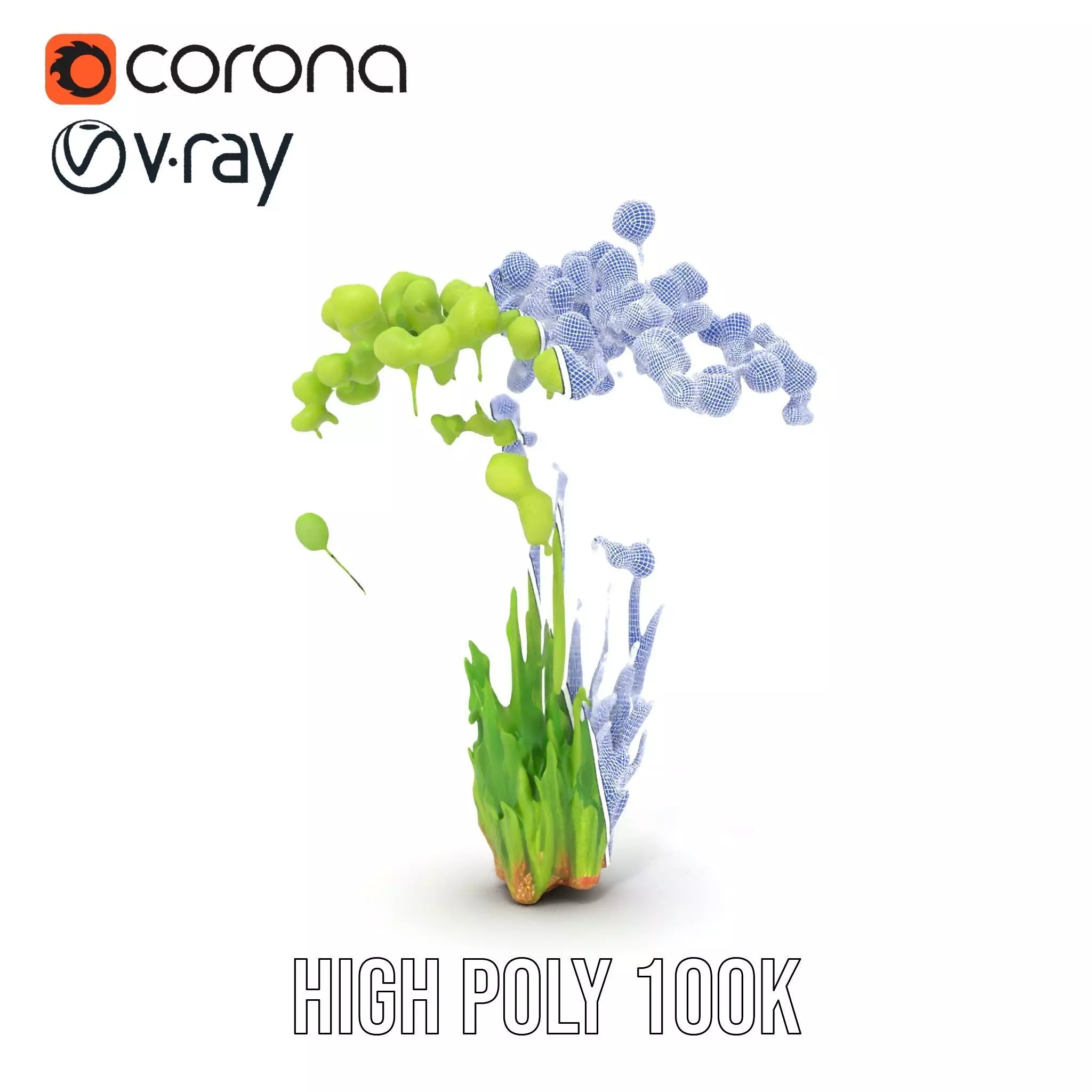 Green Seed Pods model pack Low-poly 3D model_34