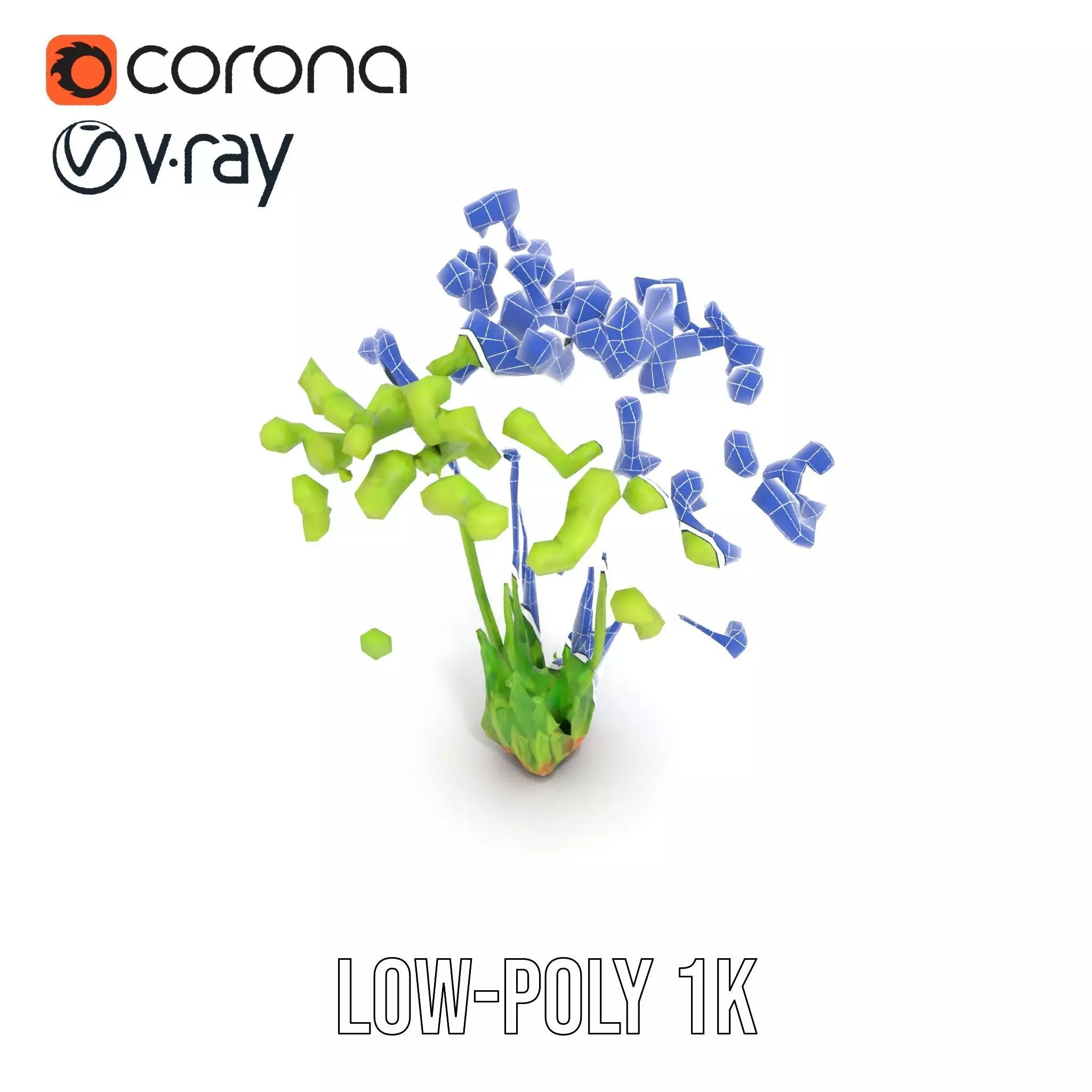 Green Seed Pods model pack Low-poly 3D model_17