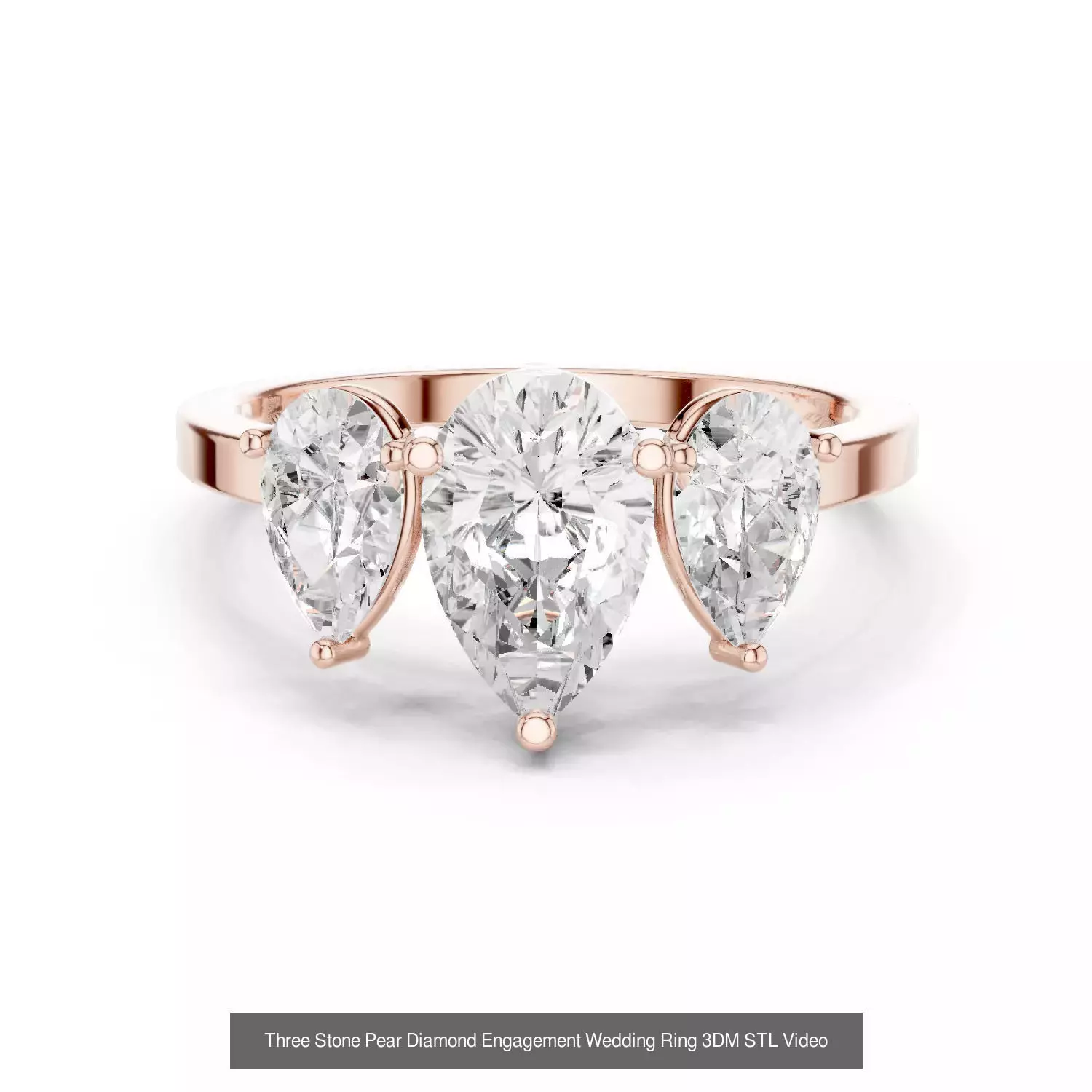 185 Three Stone Rings 3DM STL OBJ FBX 3 Color Render Video 3D Model Collection_31