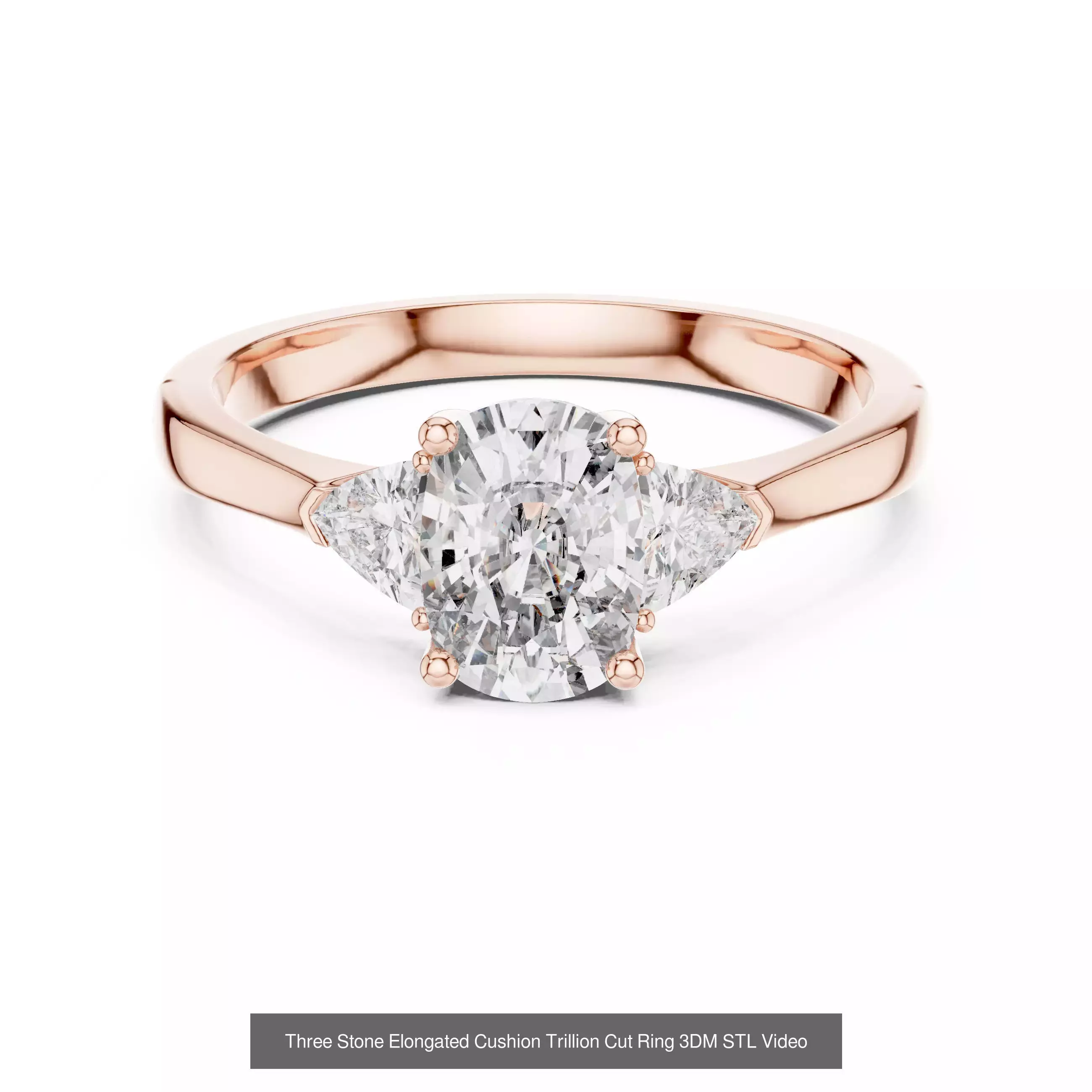 185 Three Stone Rings 3DM STL OBJ FBX 3 Color Render Video 3D Model Collection_75