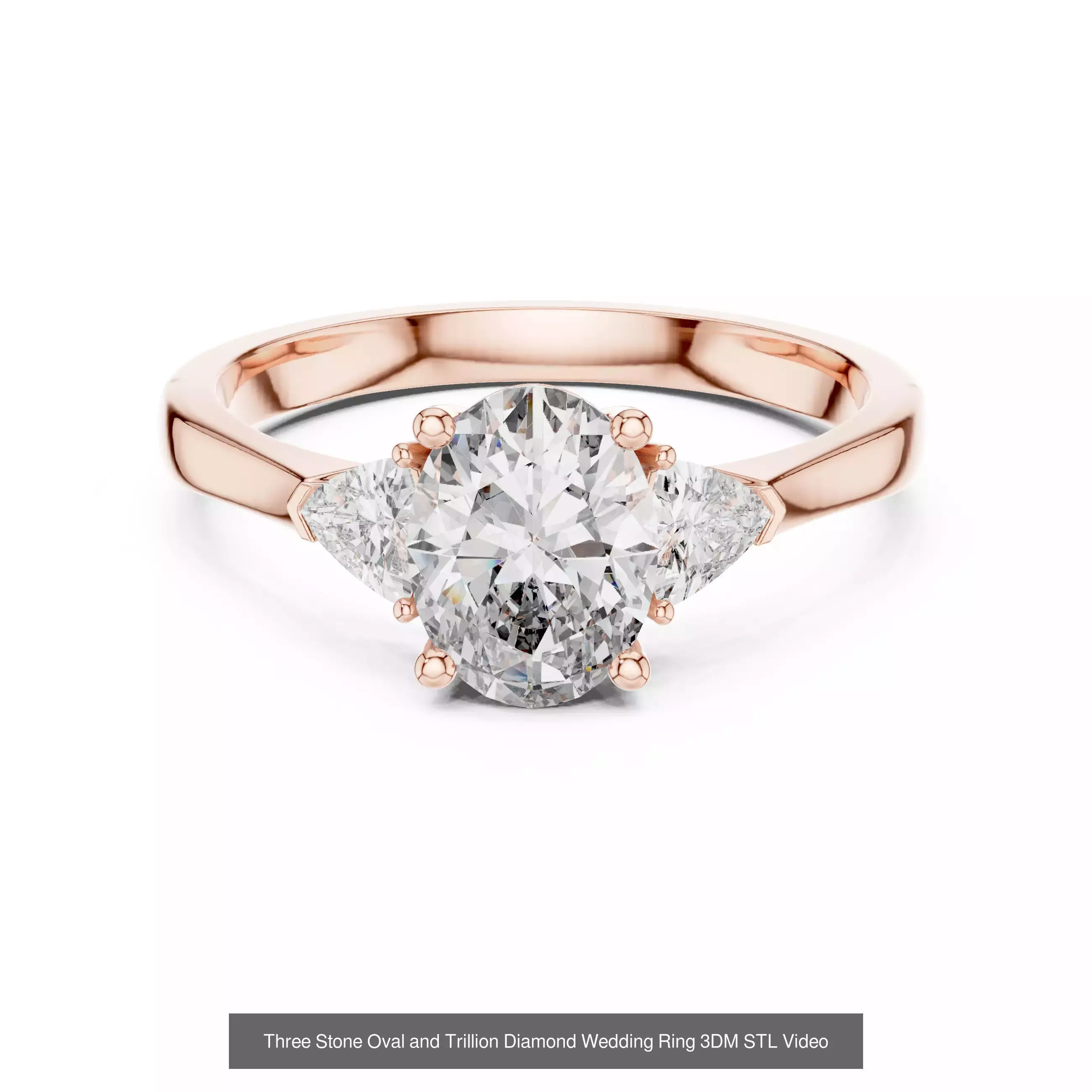 185 Three Stone Rings 3DM STL OBJ FBX 3 Color Render Video 3D Model Collection_78