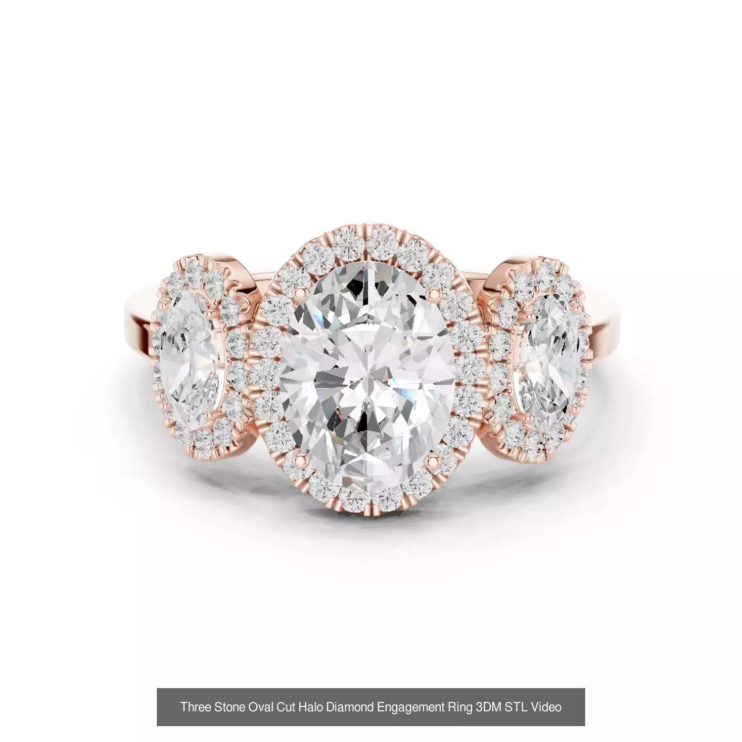 185 Three Stone Rings 3DM STL OBJ FBX 3 Color Render Video 3D Model Collection_27