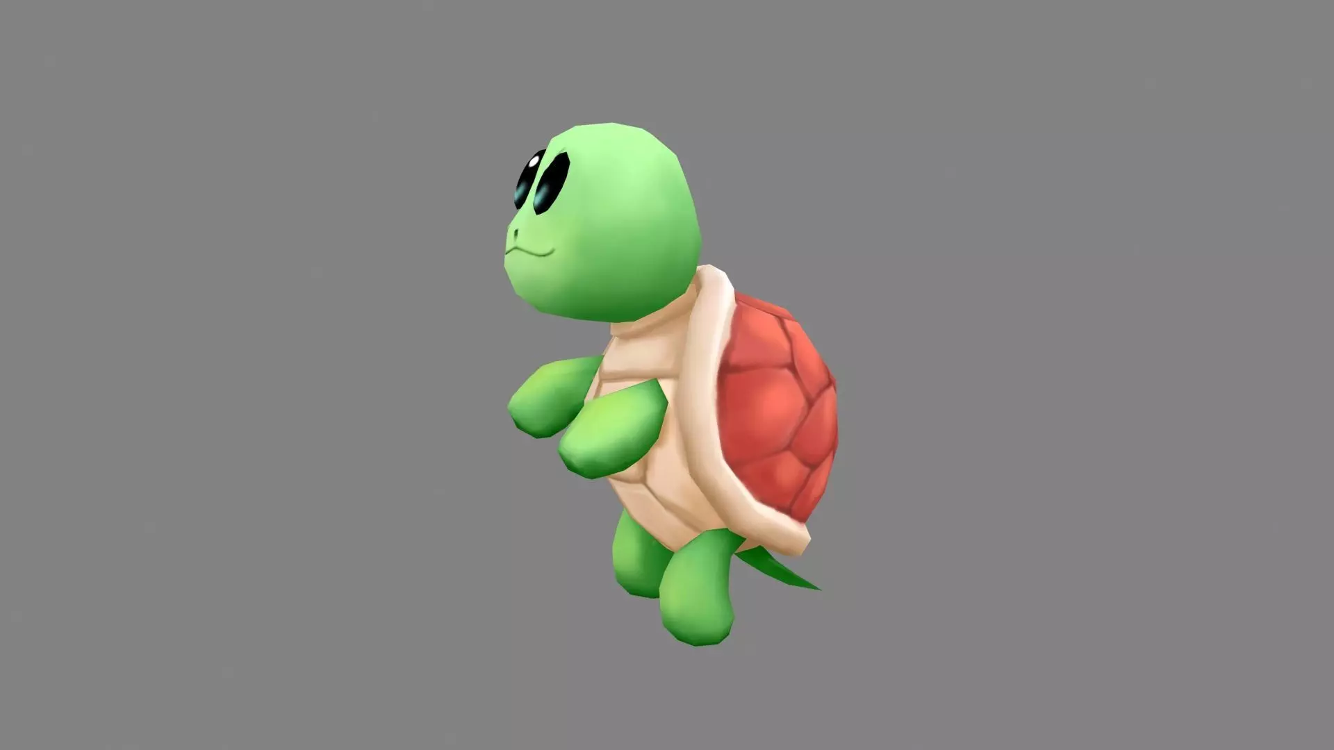 Cartoon baby sea turtle Low-poly 3D model_1