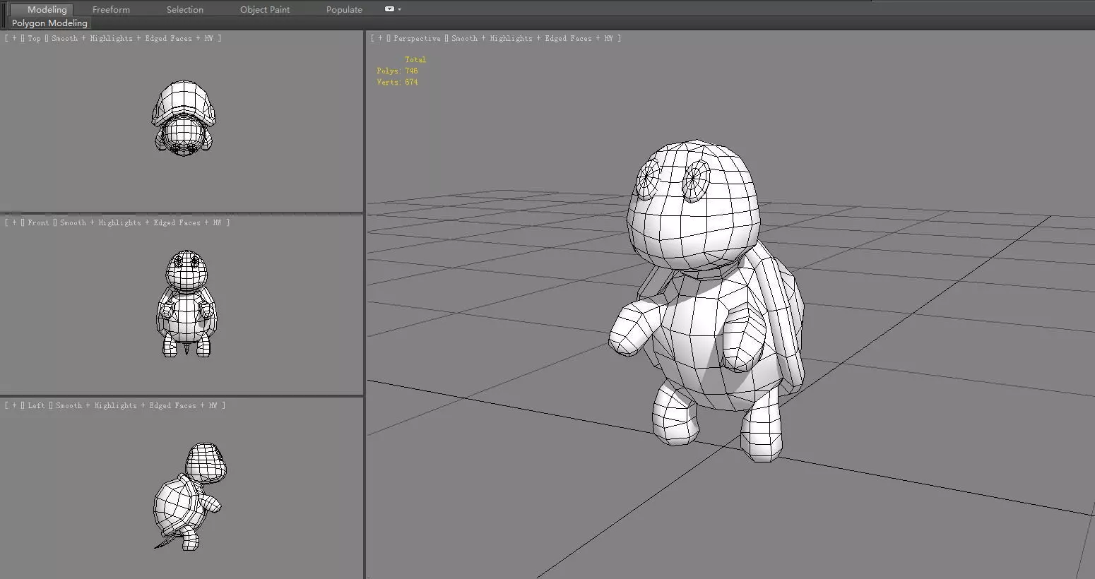 Cartoon baby sea turtle Low-poly 3D model_5