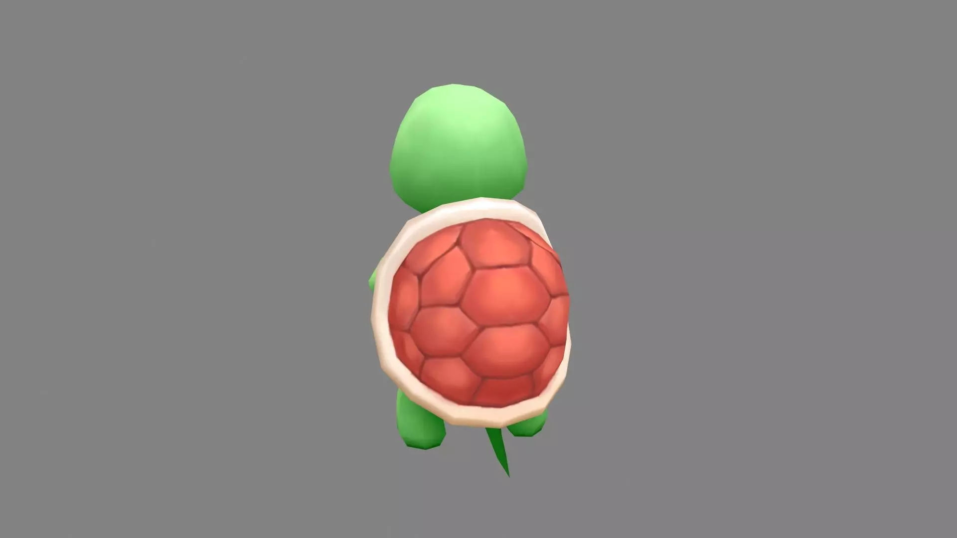 Cartoon baby sea turtle Low-poly 3D model_2