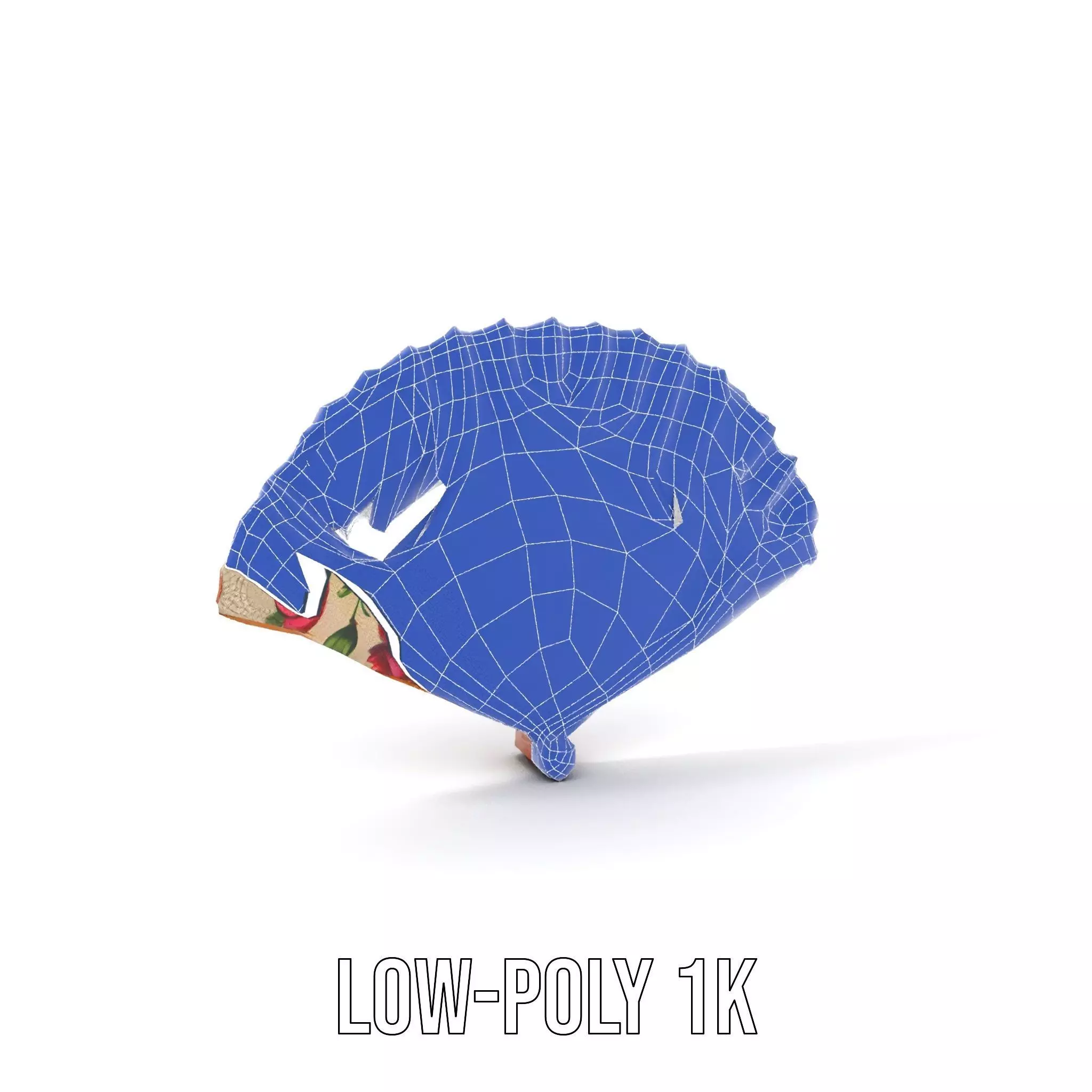 Floral Lace Fan model pack Low-poly 3D model_14
