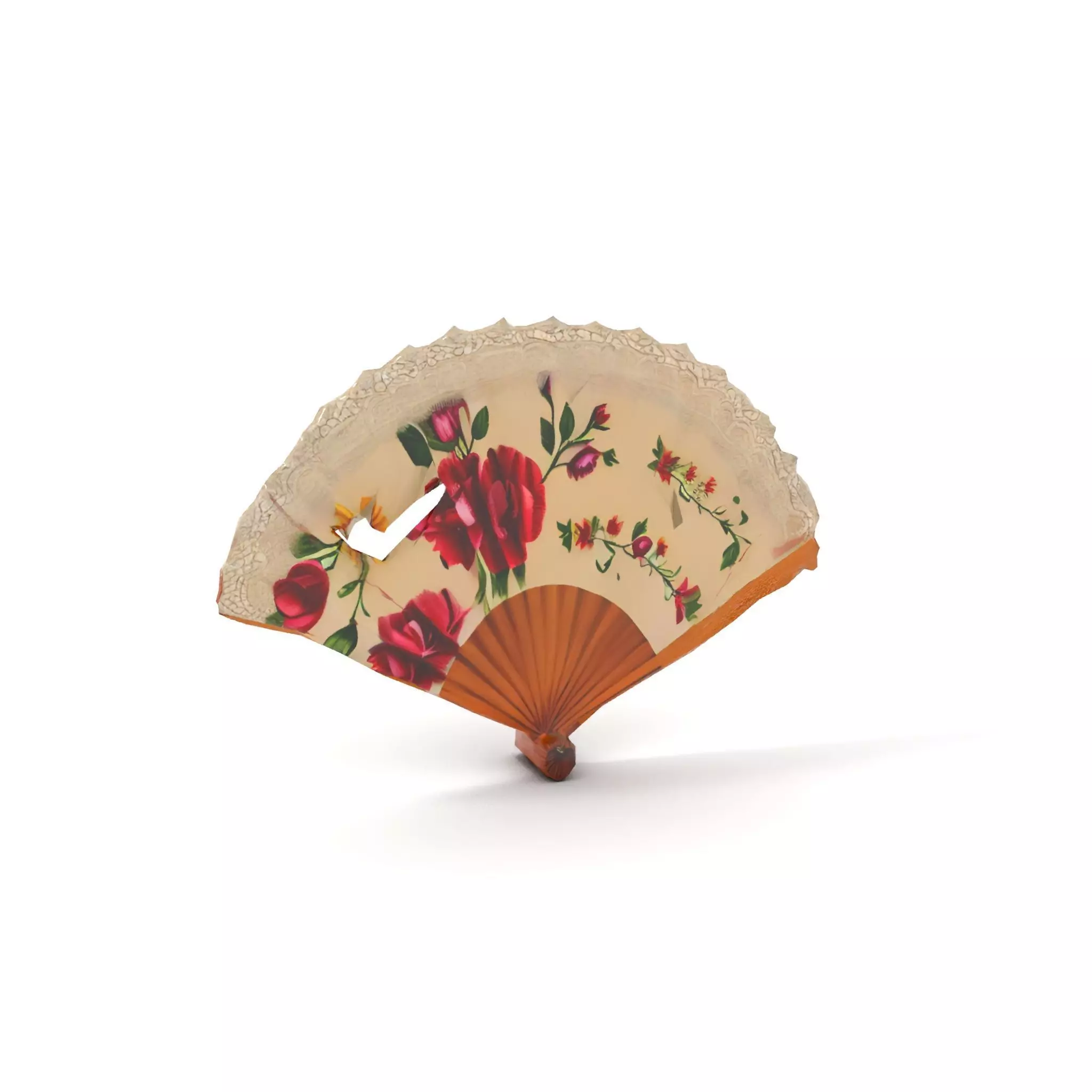 Floral Lace Fan model pack Low-poly 3D model_7