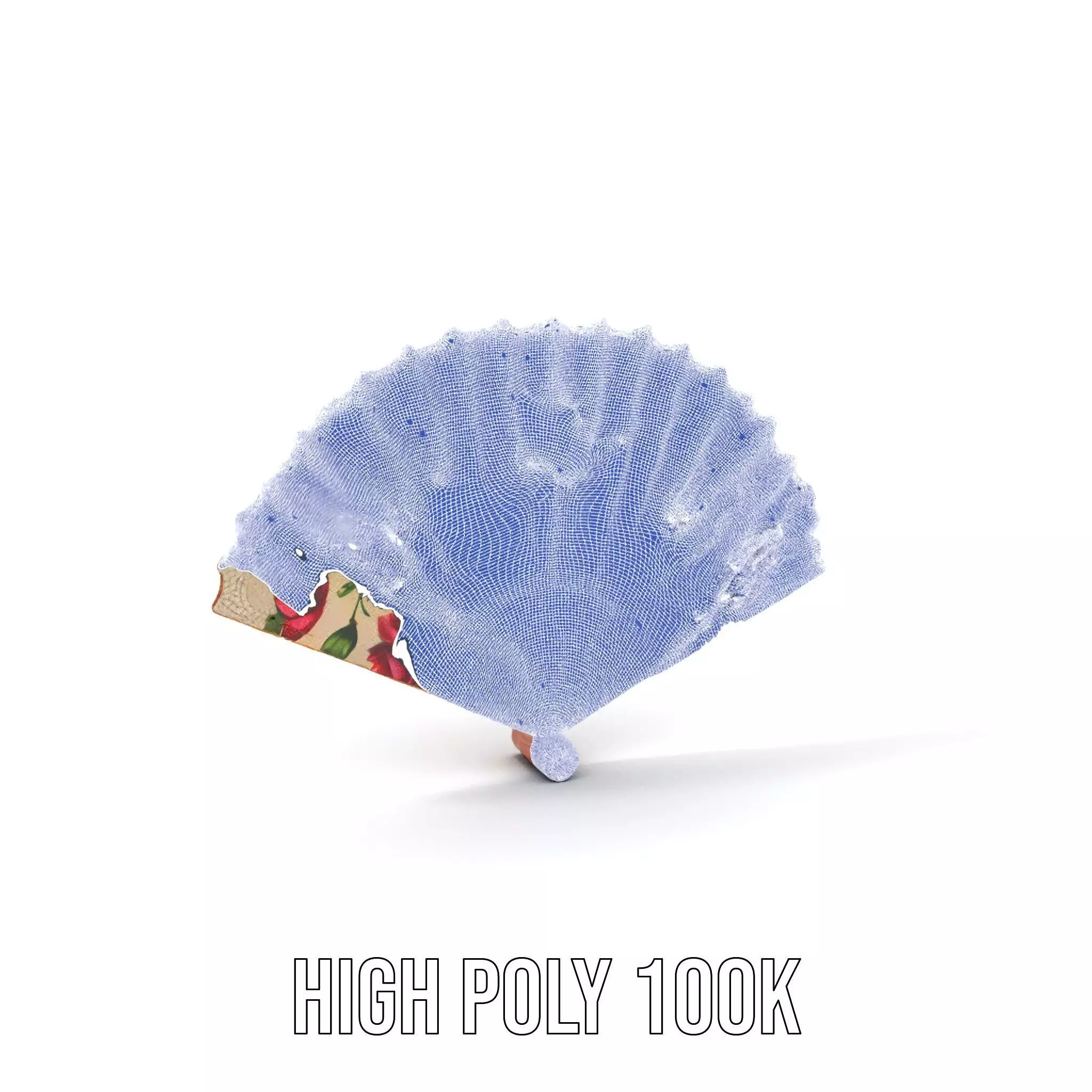 Floral Lace Fan model pack Low-poly 3D model_4