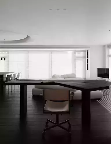 Modern living room dining room interior scenes 