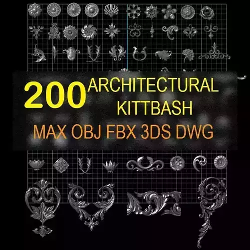 200 architectural ornament KITBASH  3D model