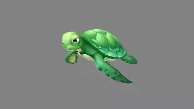 Cartoon Green Turtle