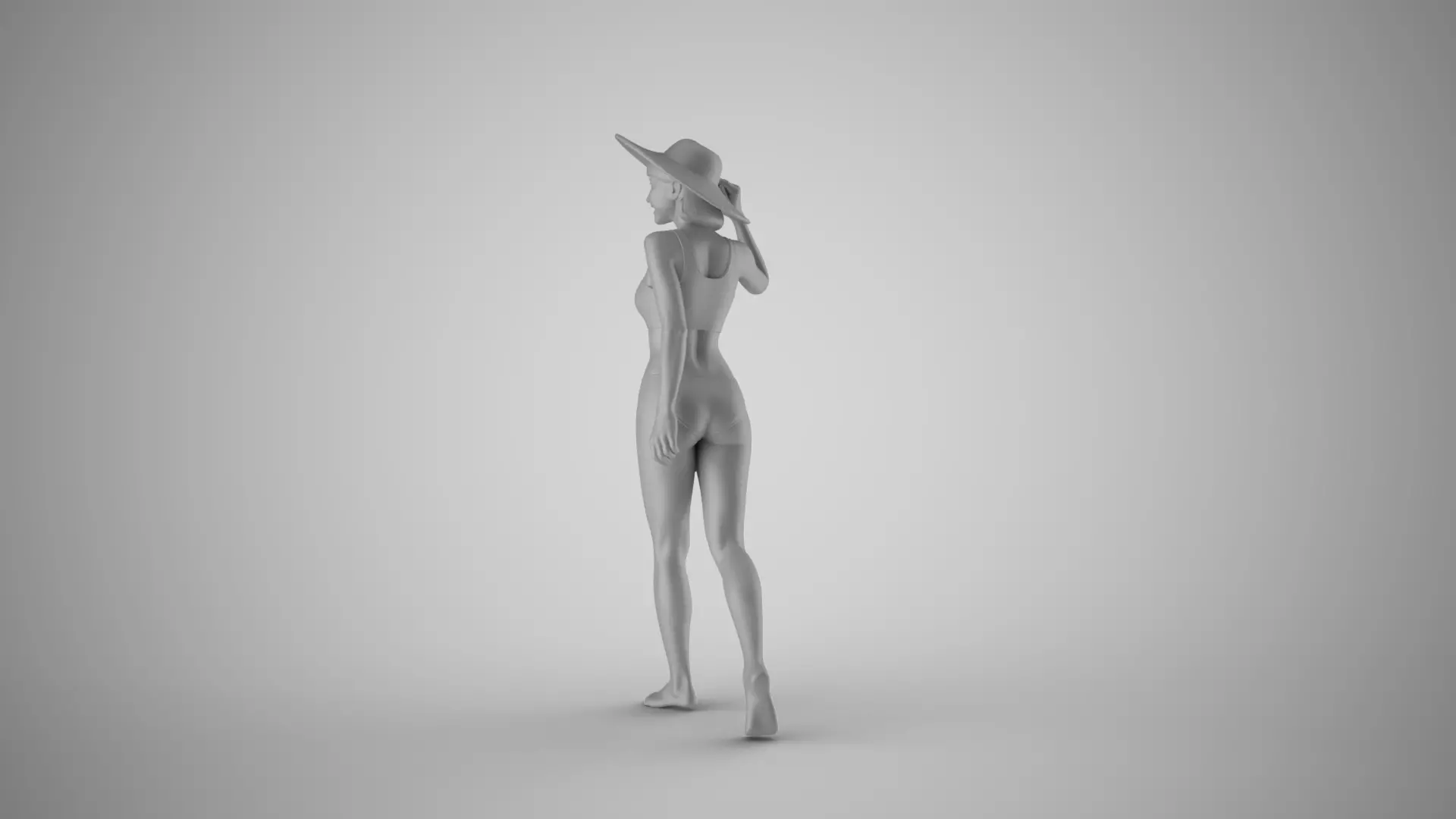 Vacationing Woman in a Hat 3D print model_5