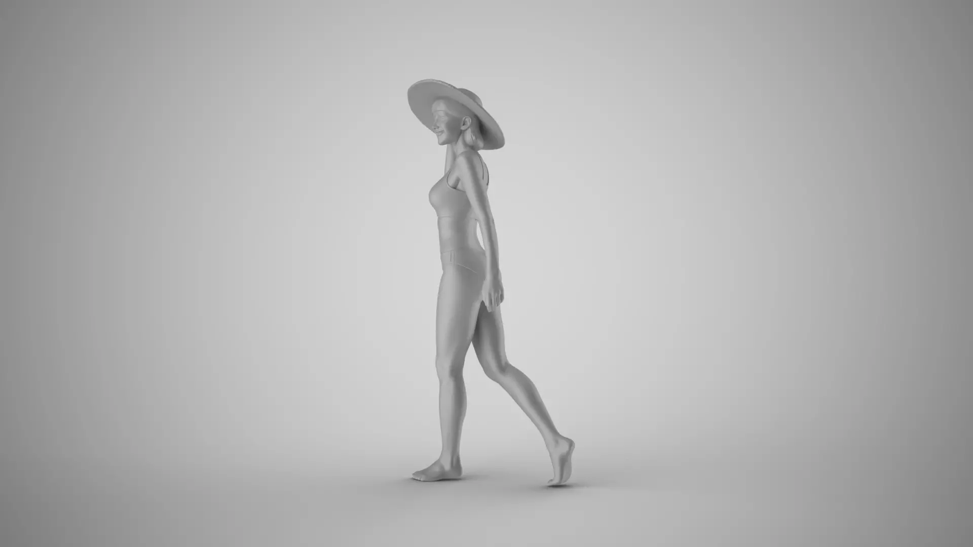 Vacationing Woman in a Hat 3D print model_6