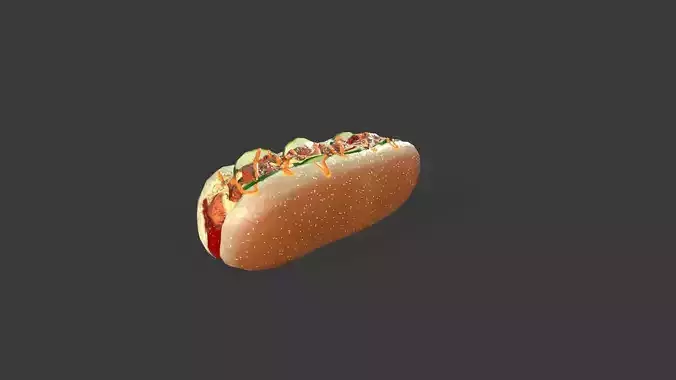 Hot Dog Low-poly 3D model 3