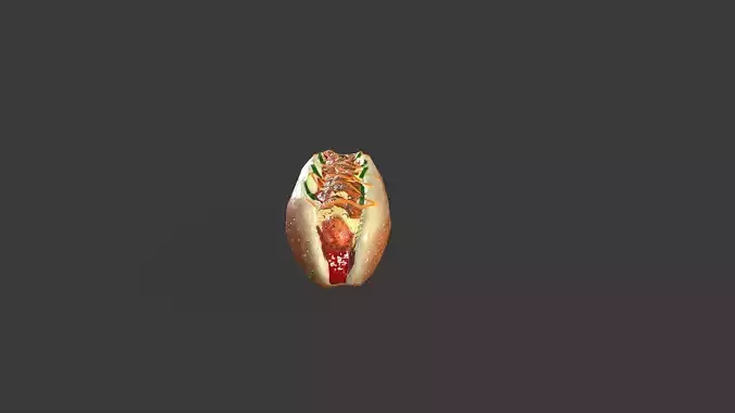 Hot Dog Low-poly 3D model 2