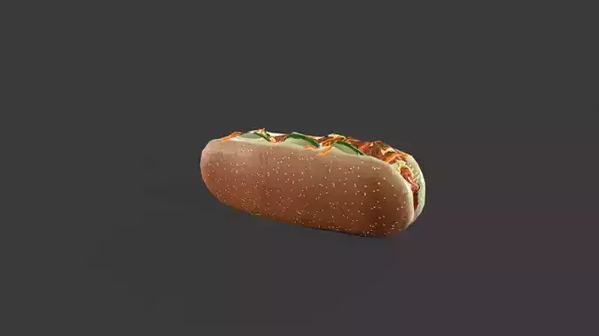 Hot Dog Low-poly 3D model 4