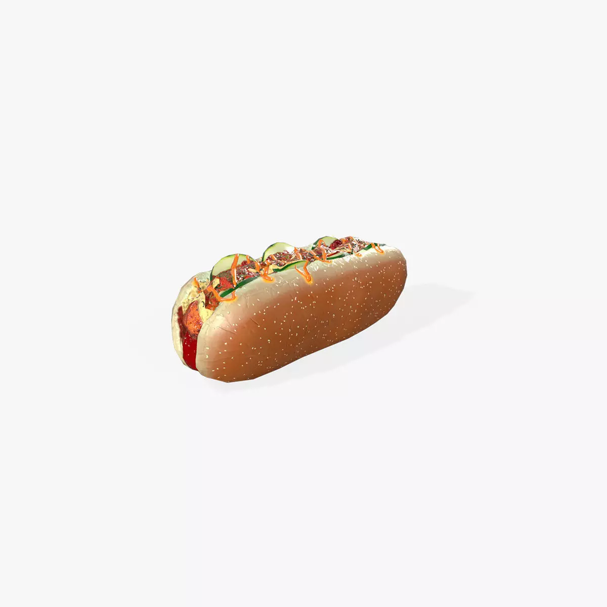 Hot Dog Low-poly 3D model