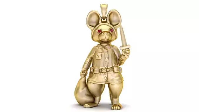 Golden Mouse Adventurer Figurine 3D Printable Model
