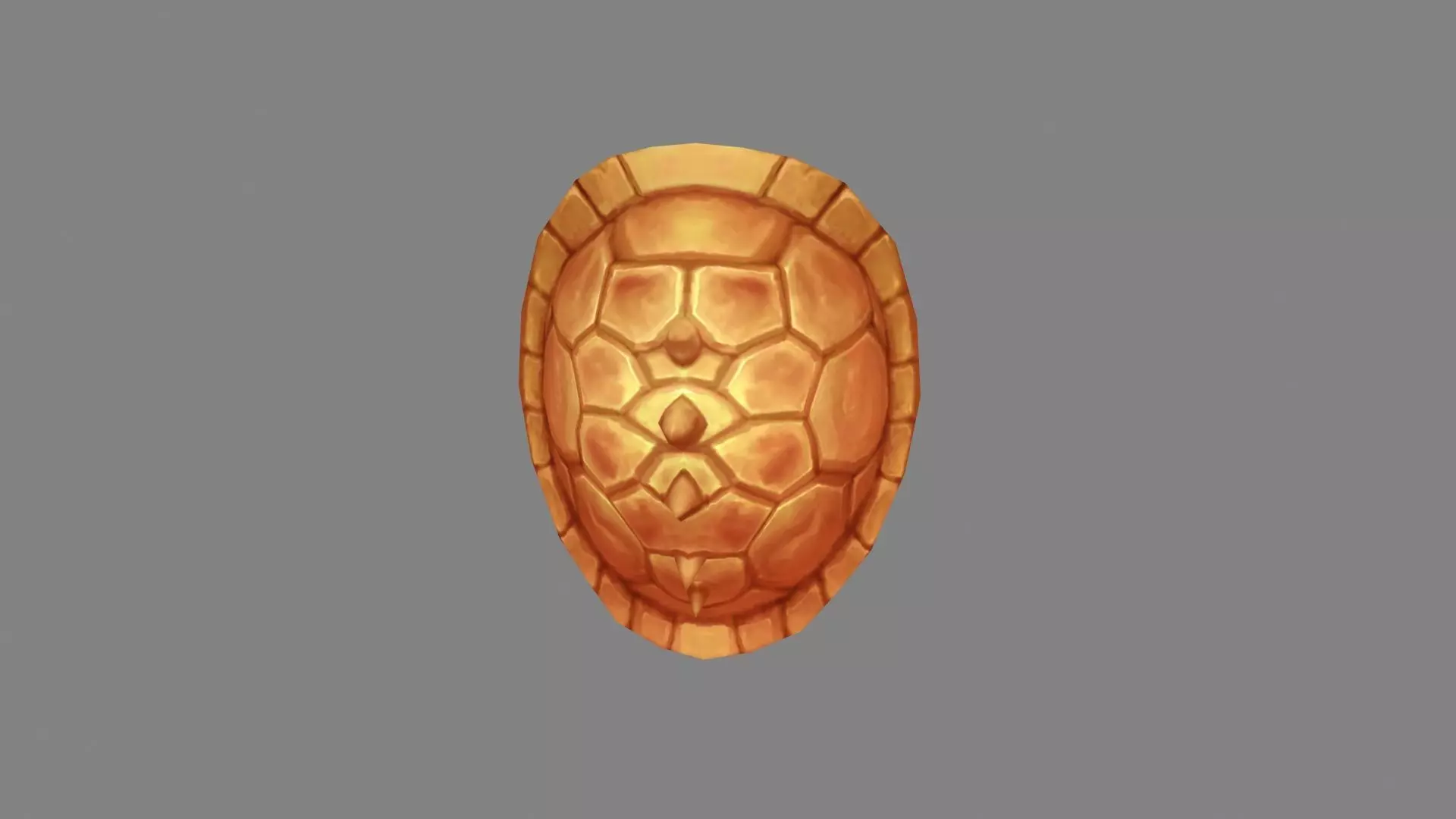 Cartoon Turtle Shell Shield Low-poly 3D model_0
