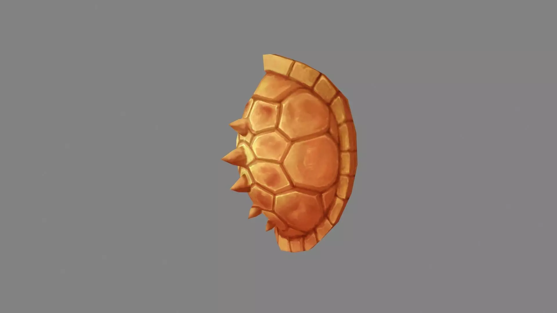 Cartoon Turtle Shell Shield Low-poly 3D model_1