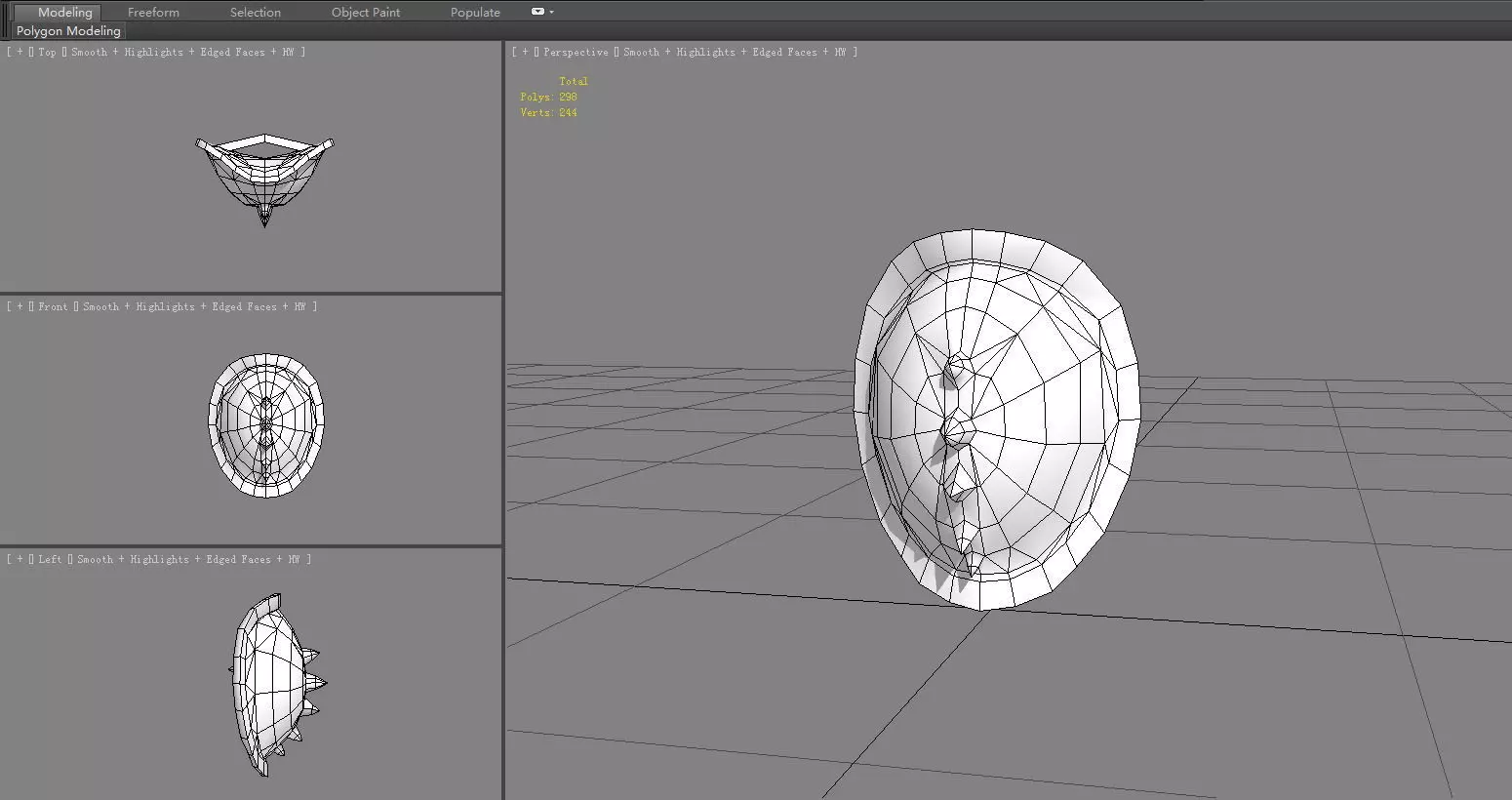 Cartoon Turtle Shell Shield Low-poly 3D model_5