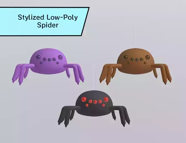 Stylized Low-Poly Spider Low-poly 3D model