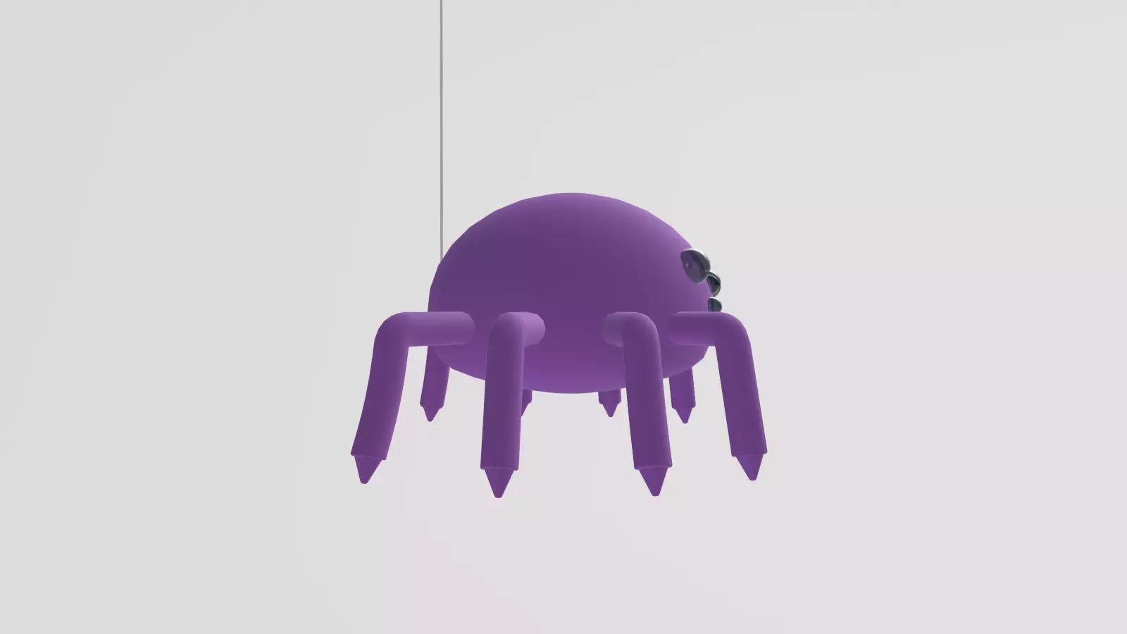 Stylized Low-Poly Spider Low-poly 3D model_7
