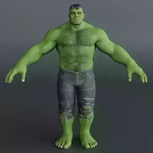Realistic Hulk 3D Model  High-Quality char model Low-poly 3D model