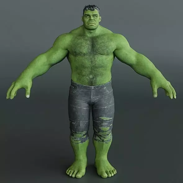Realistic Hulk 3D Model  High-Quality char model Low-poly 3D model_0