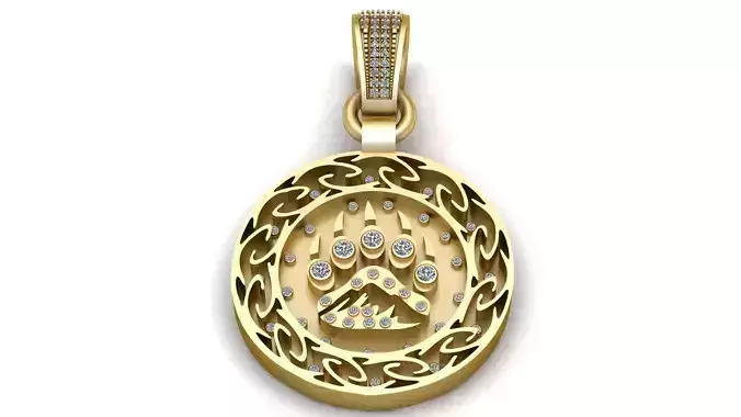 Bear Paw Pendant 3D Printable Model