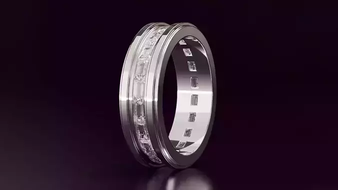 Channel Set Baguette Straight Eternity Ring N04 162CT EU54