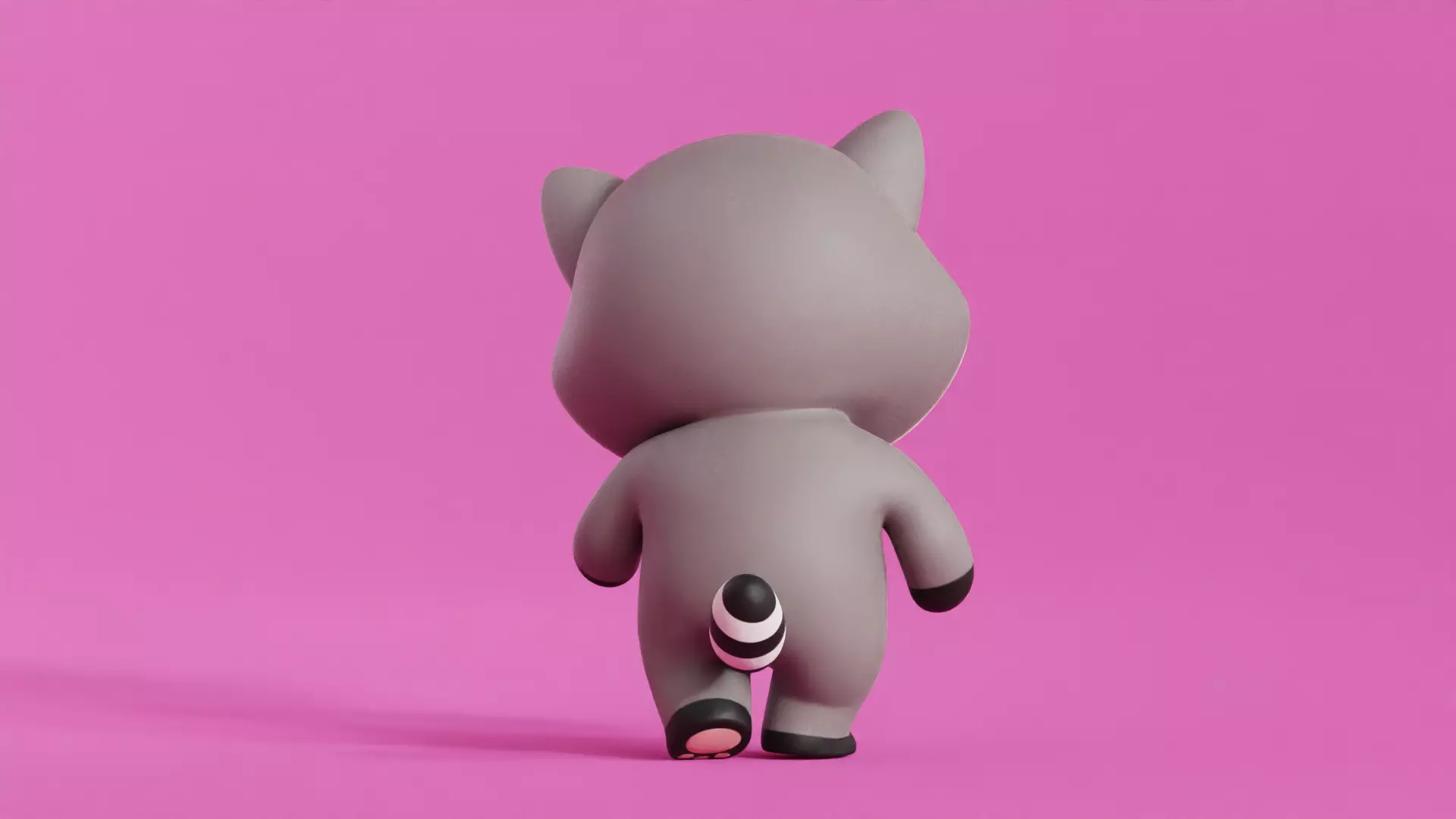 Cartoon Raccoon Chibi Kawaii Character Rigged Animated Low-poly 3D model_7