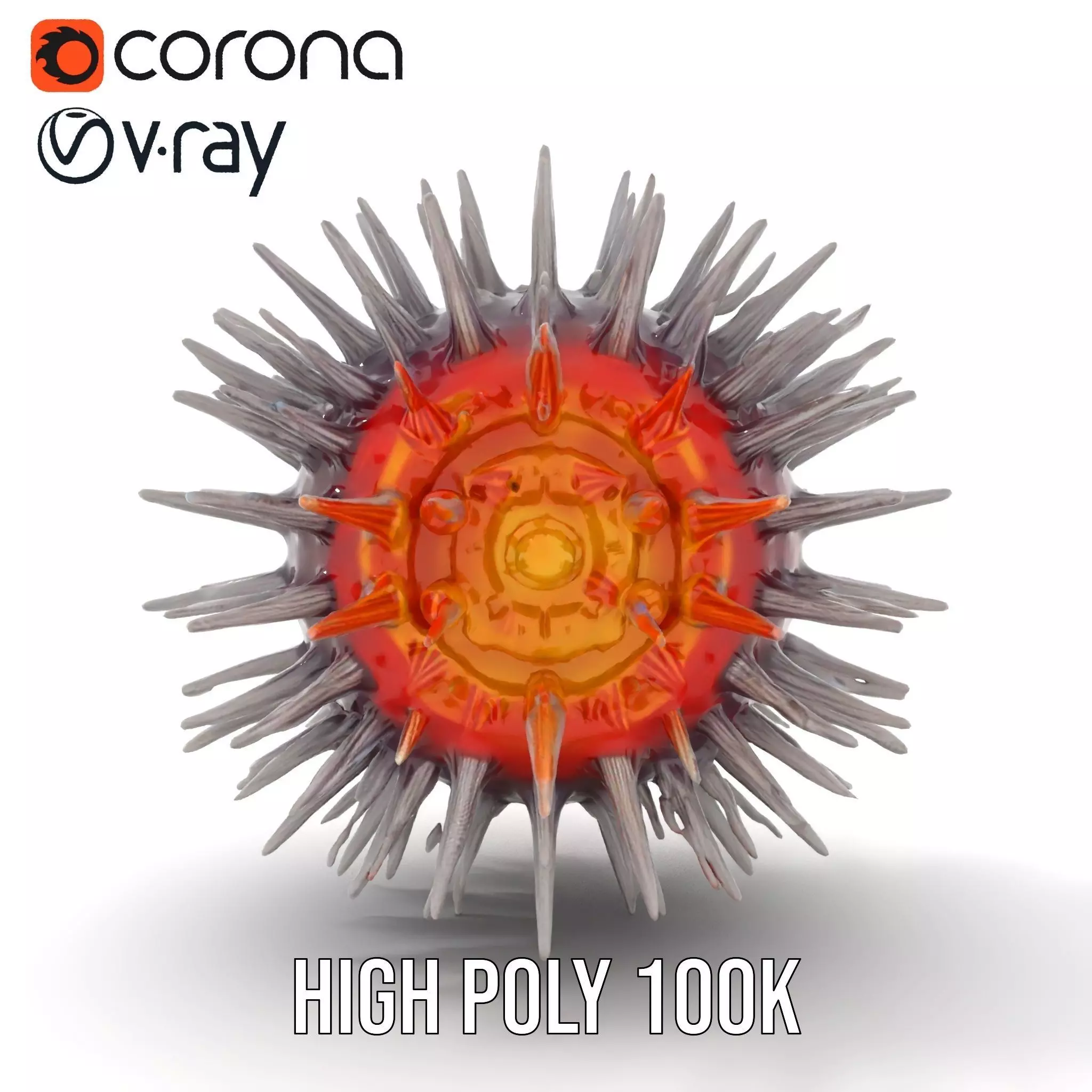Spiky Red Orb model pack Low-poly 3D model_14