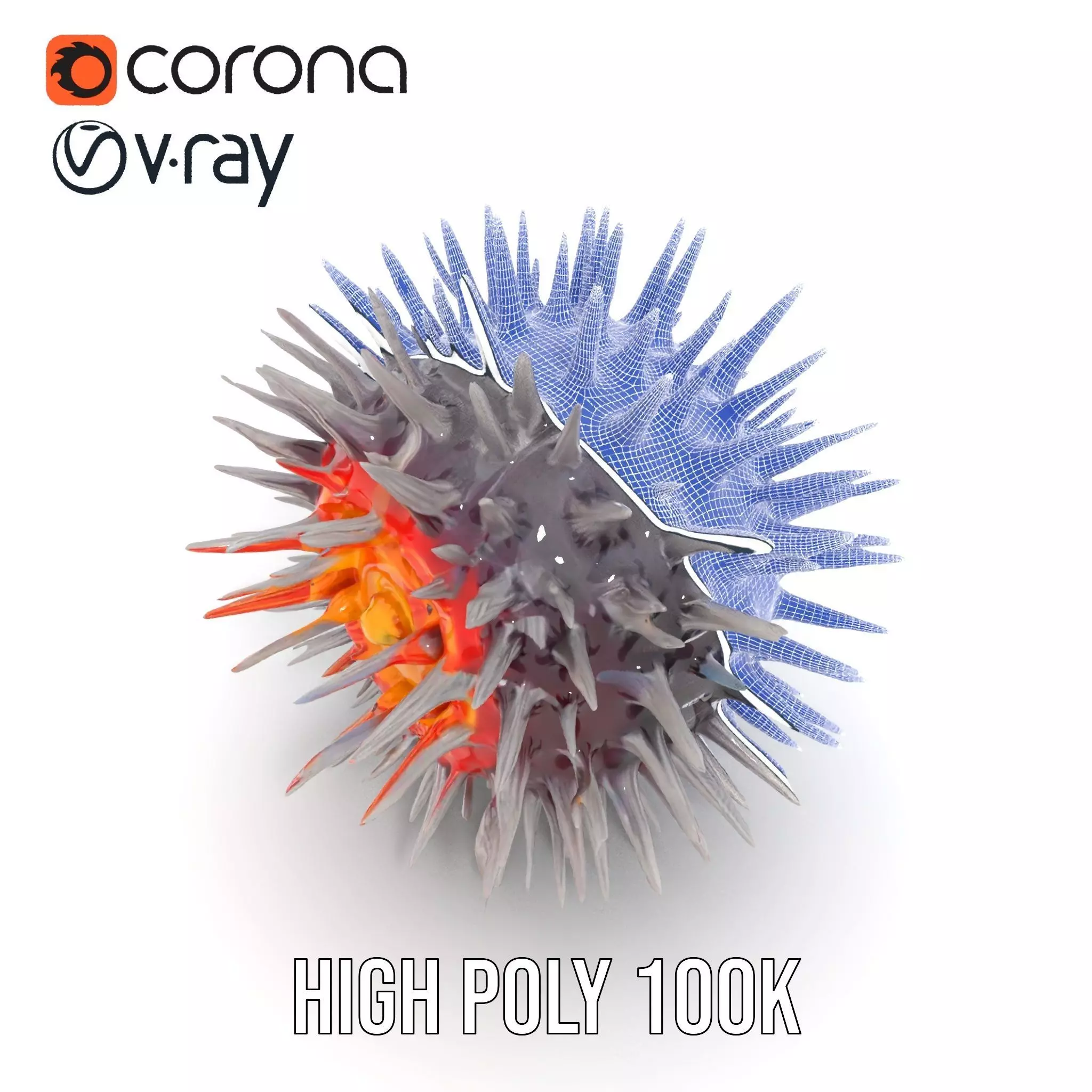 Spiky Red Orb model pack Low-poly 3D model_28