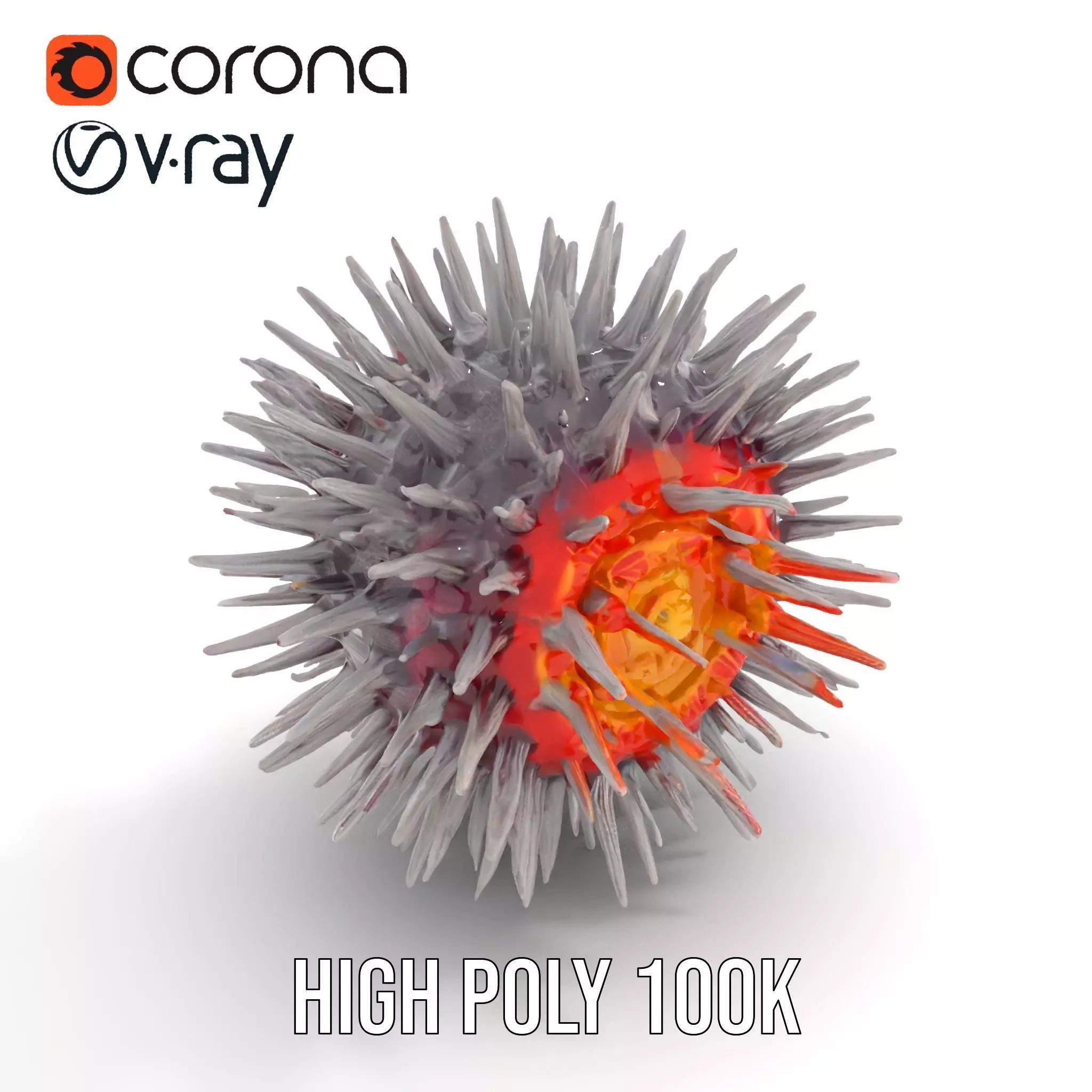 Spiky Red Orb model pack Low-poly 3D model_11