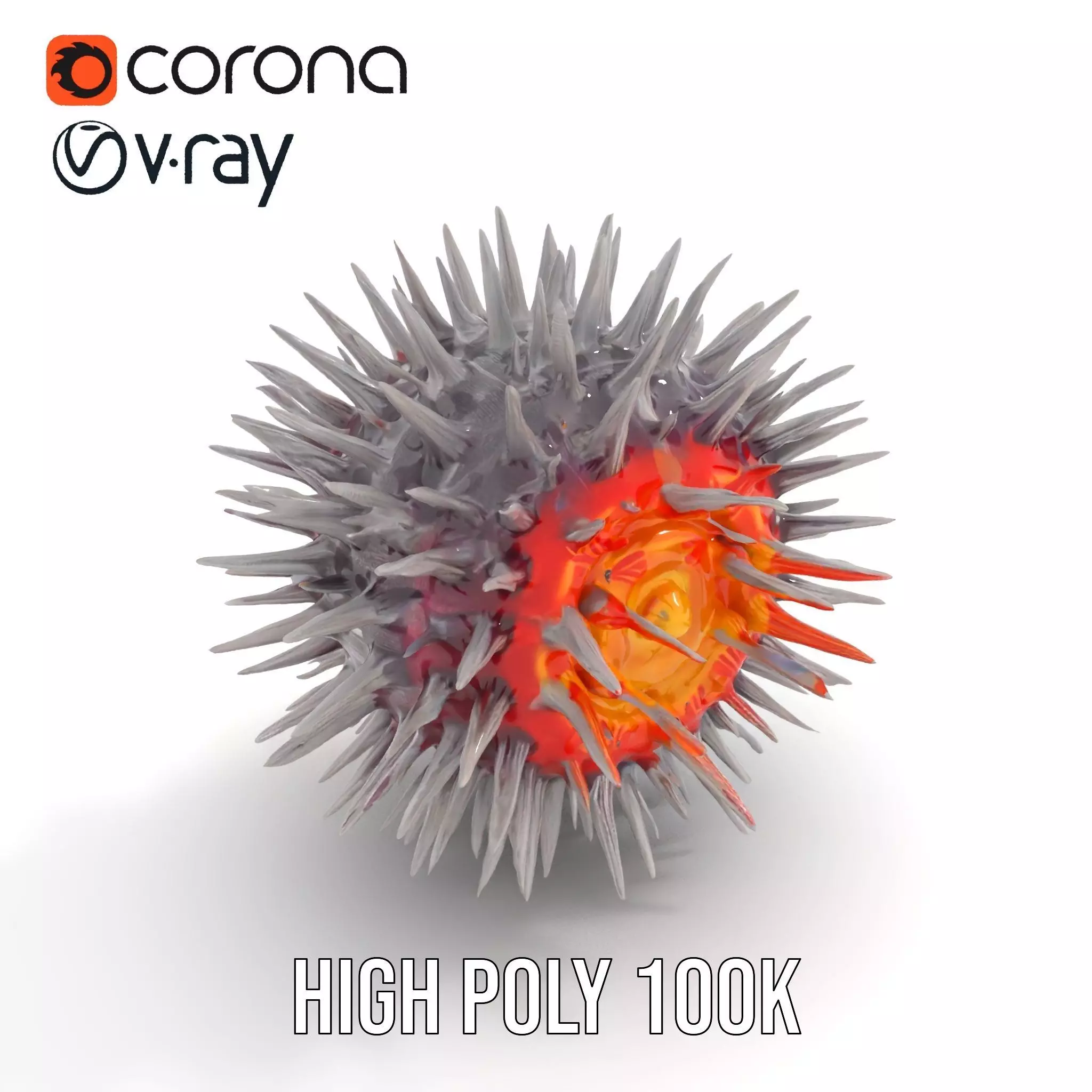 Spiky Red Orb model pack Low-poly 3D model_15